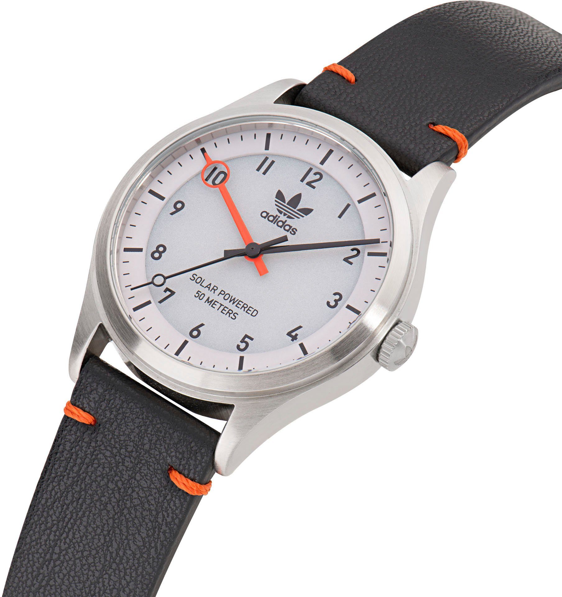 adidas Originals Solarhorloge PROJECT ONE STEEL Polshorloge, dames, herenhorloge, leren band