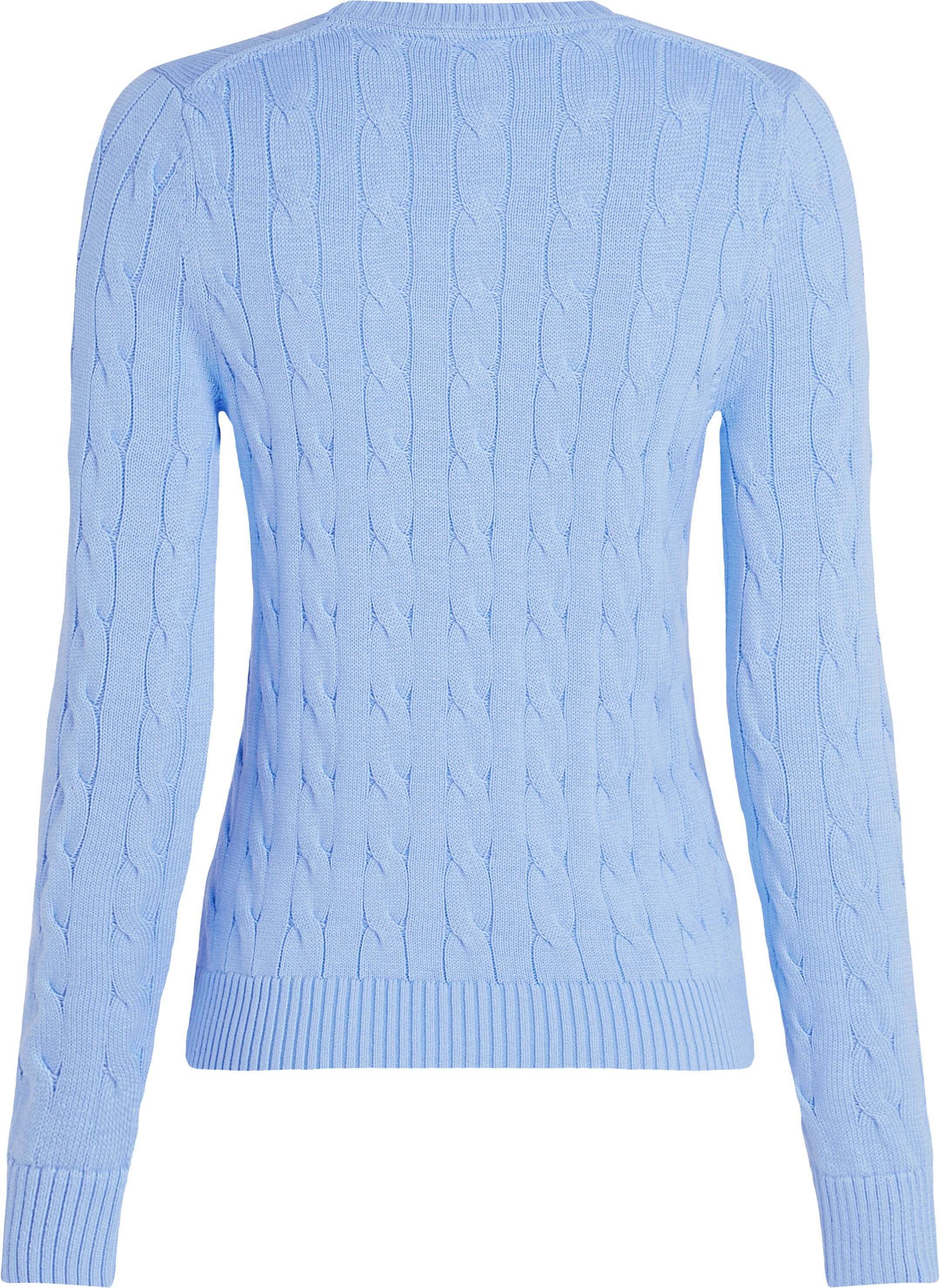 Tommy Hilfiger Trui met ronde hals CO CABLE VAR LS C-NK SWT met kabelpatroon logo-borduursel