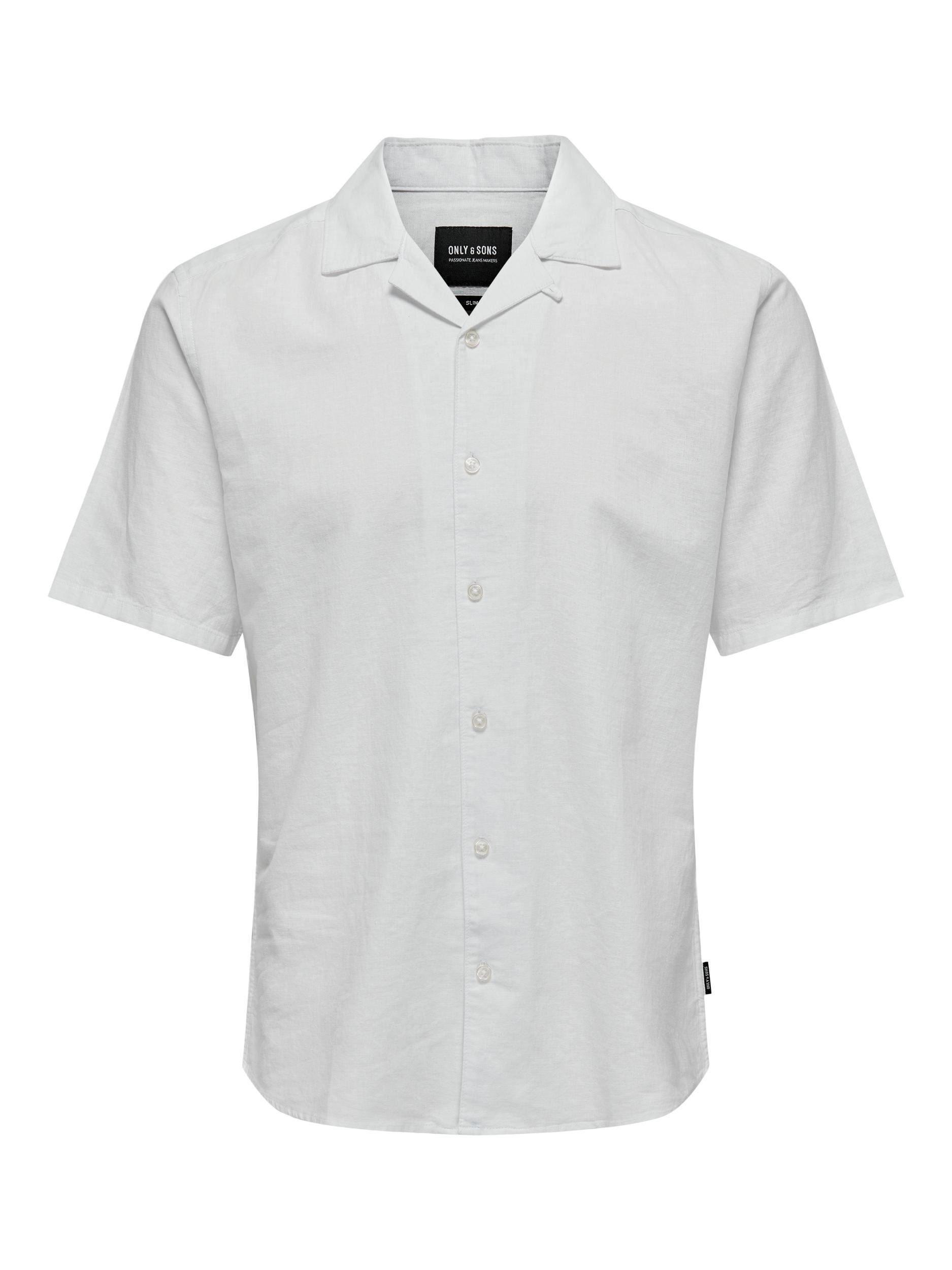 ONLY & SONS Overhemd met korte mouwen ONSCAIDEN SS SOLID RESORT LINEN NOOS