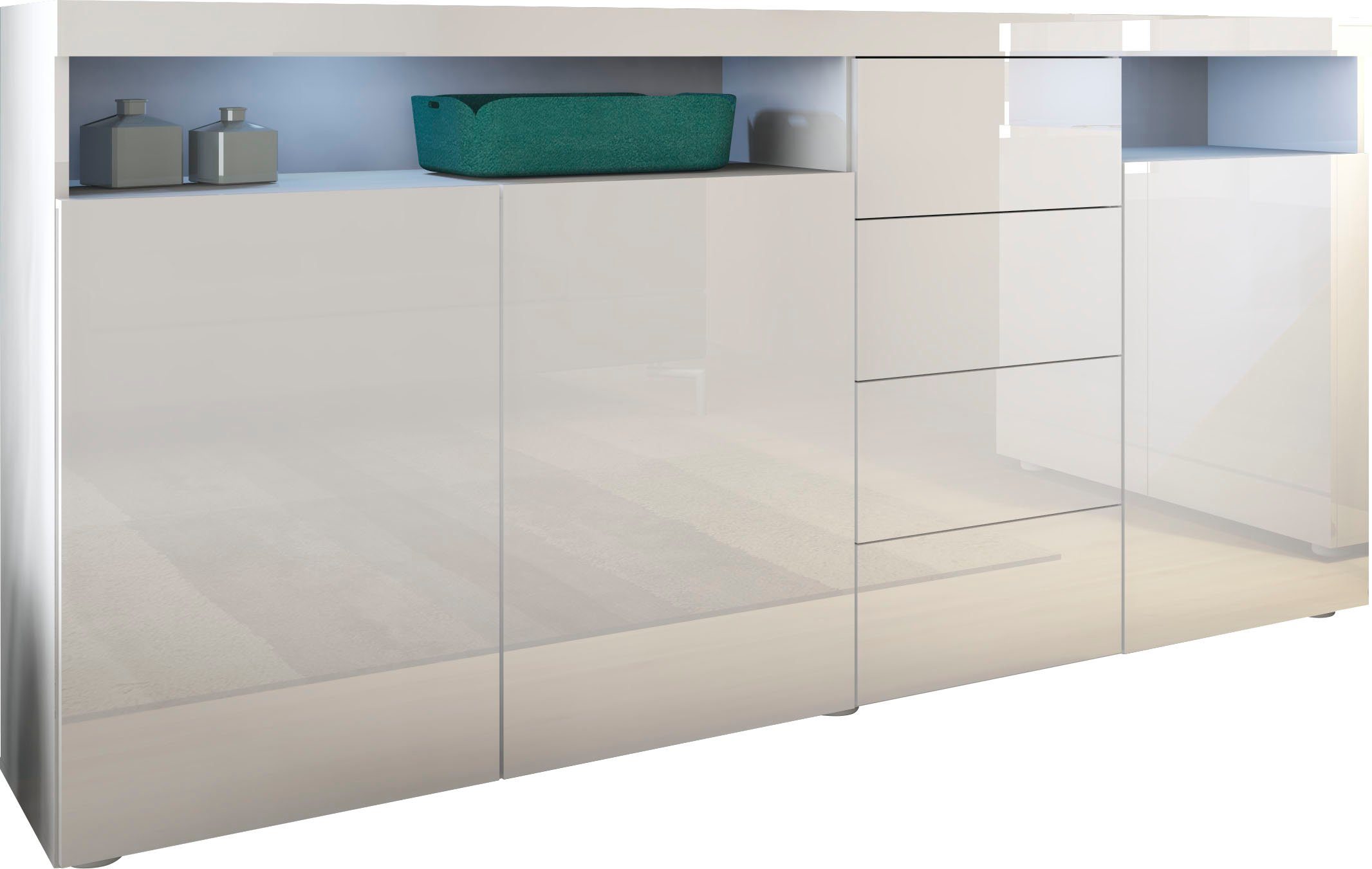 borchardt Möbel Highboard Kaapstad Breedte 200 cm highboards wit