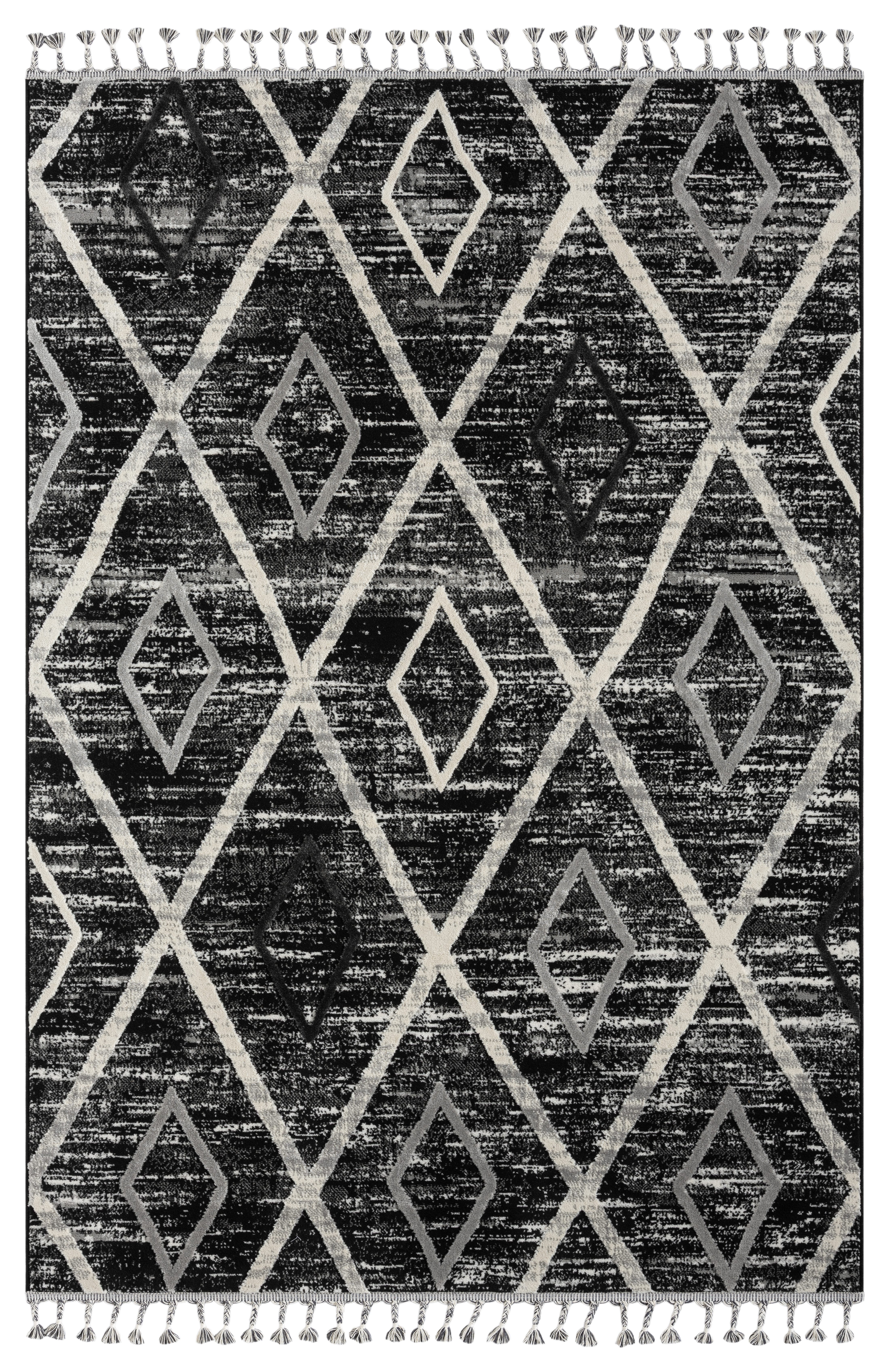 my home Vloerkleed Otilie dichte kwaliteit, wol-look, boho, met franjes en diamanten, scandi