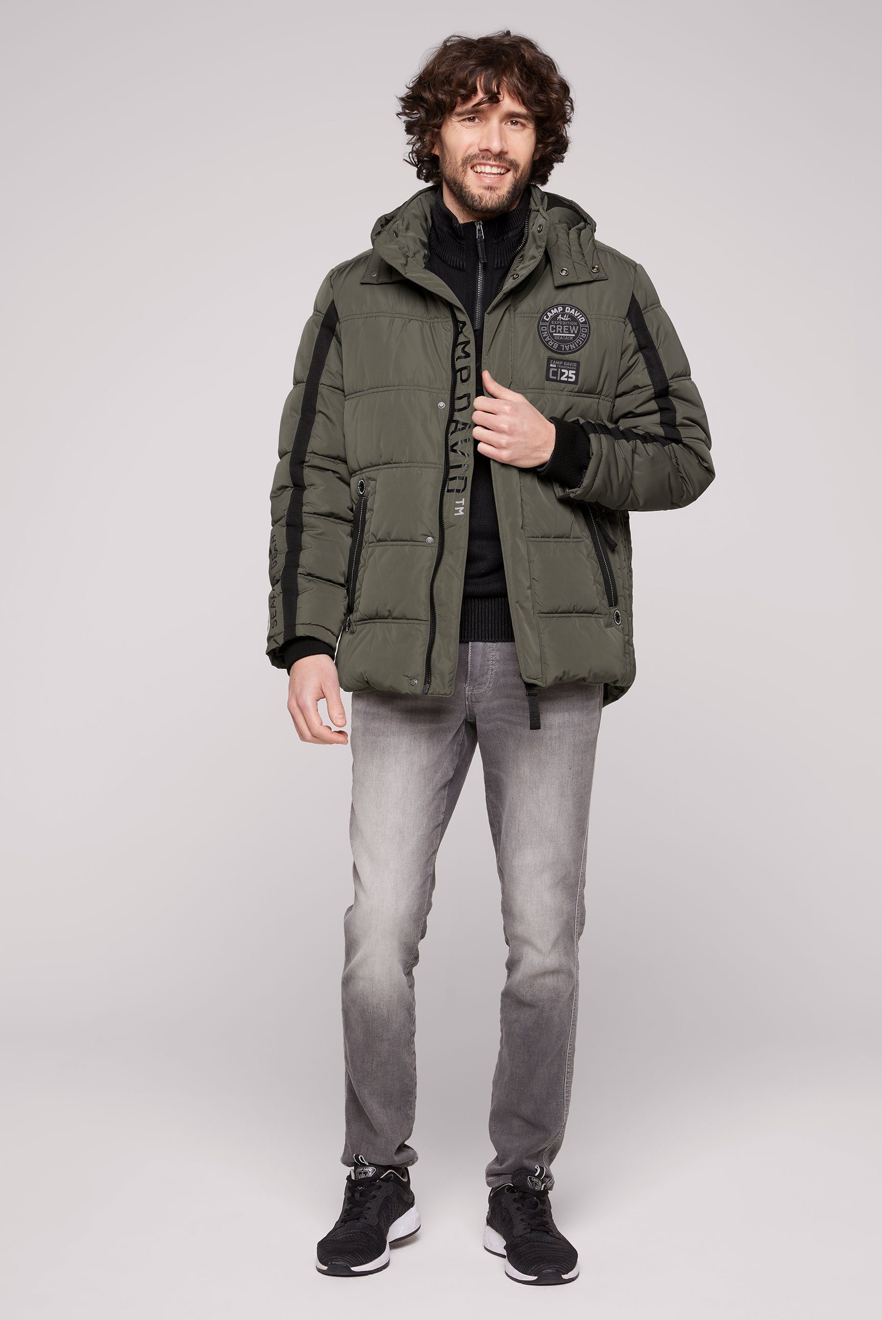 CAMP DAVID Outdoorjack met windbreaker-boord in de mouw