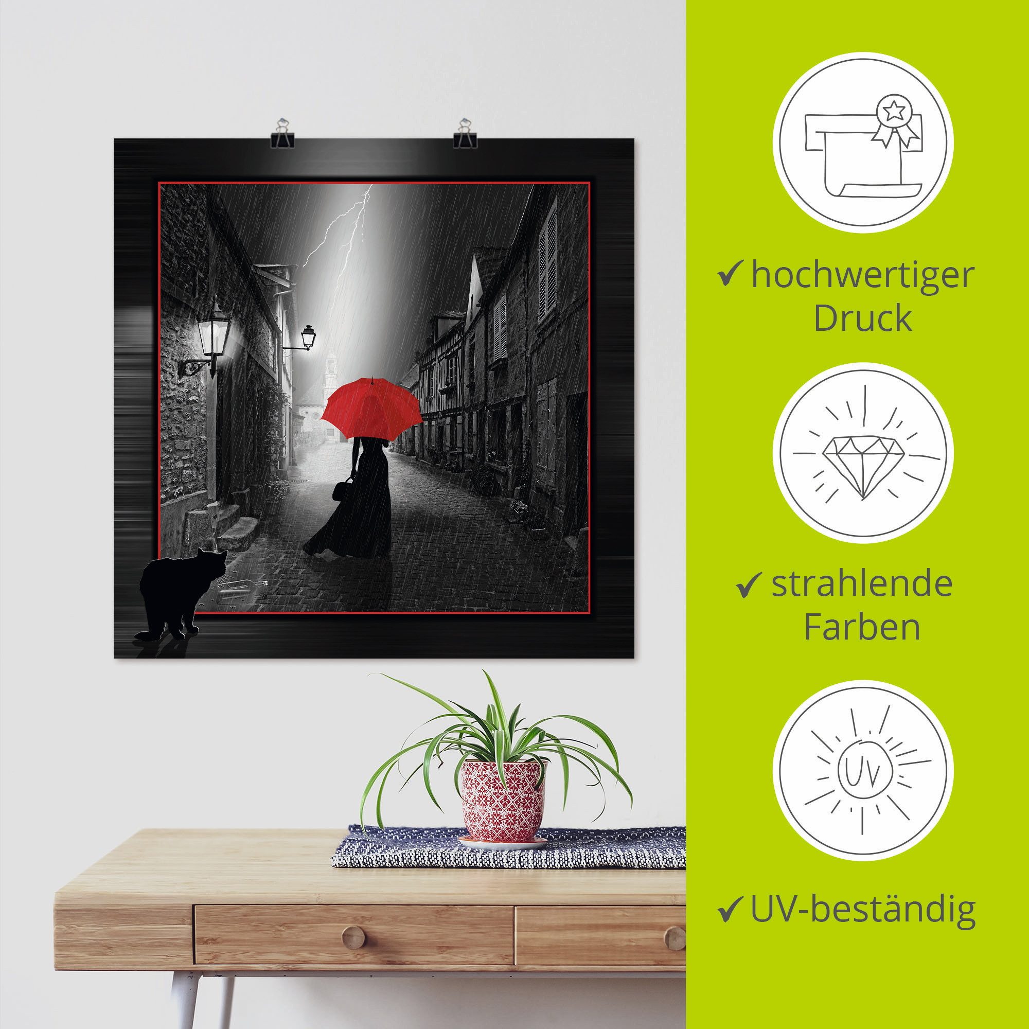 Artland Artprint De vrouw met de rode kap 2 als artprint op linnen, poster, muursticker in verschillende maten