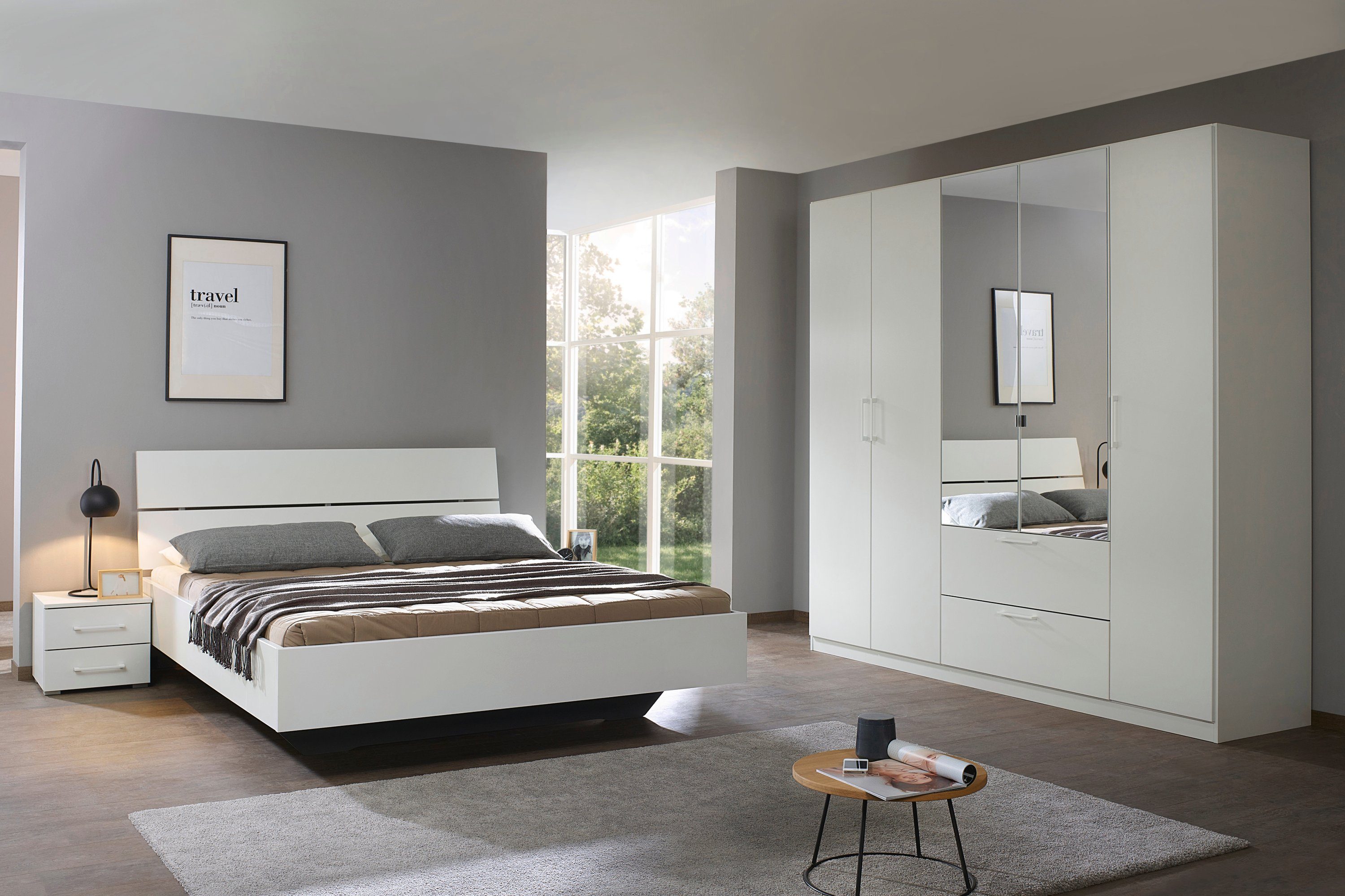 Slaapkamerserie Compleet slaapkamer Challenger (Set van 4 delen) Kast 2 breedtes, bed 3 breedtes, 2 nachttafels MADE IN GERMANY