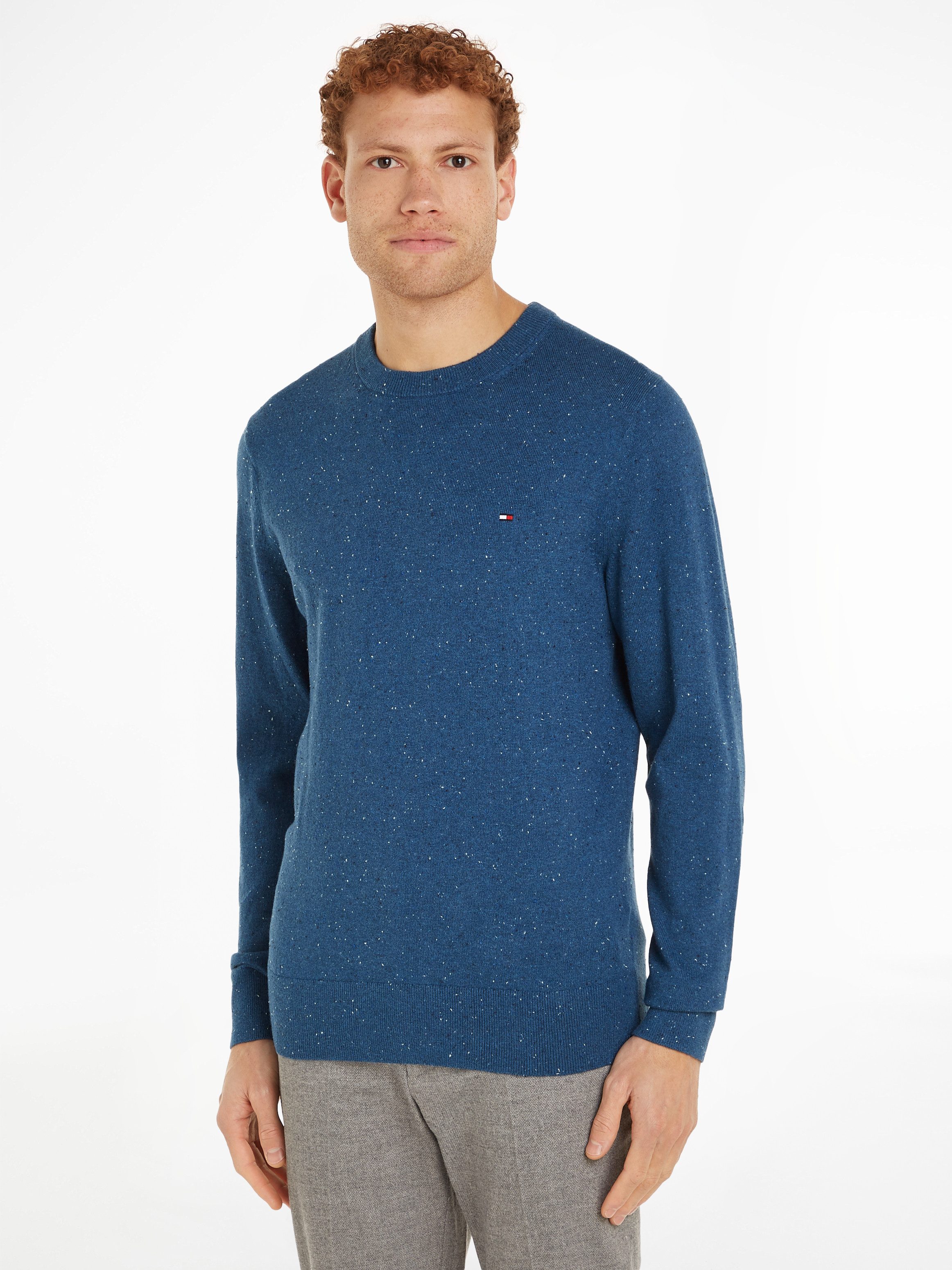 Tommy Hilfiger Trui met ronde hals PIMA ORG CTN CASHMERE CREW NECK heren pullovers maat S blauw