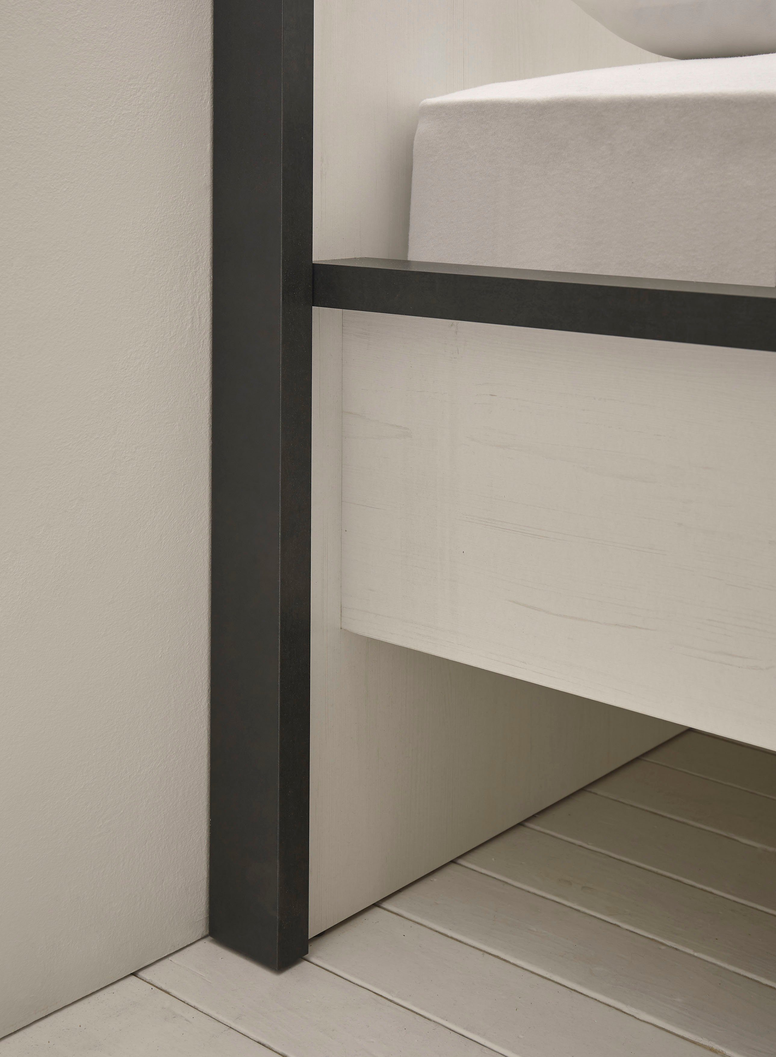 Home affaire Slaapkamerserie Sherwood Ligoppervlak 180 x 200 cm, kast 3-deurs 201 cm breed (4-delig)