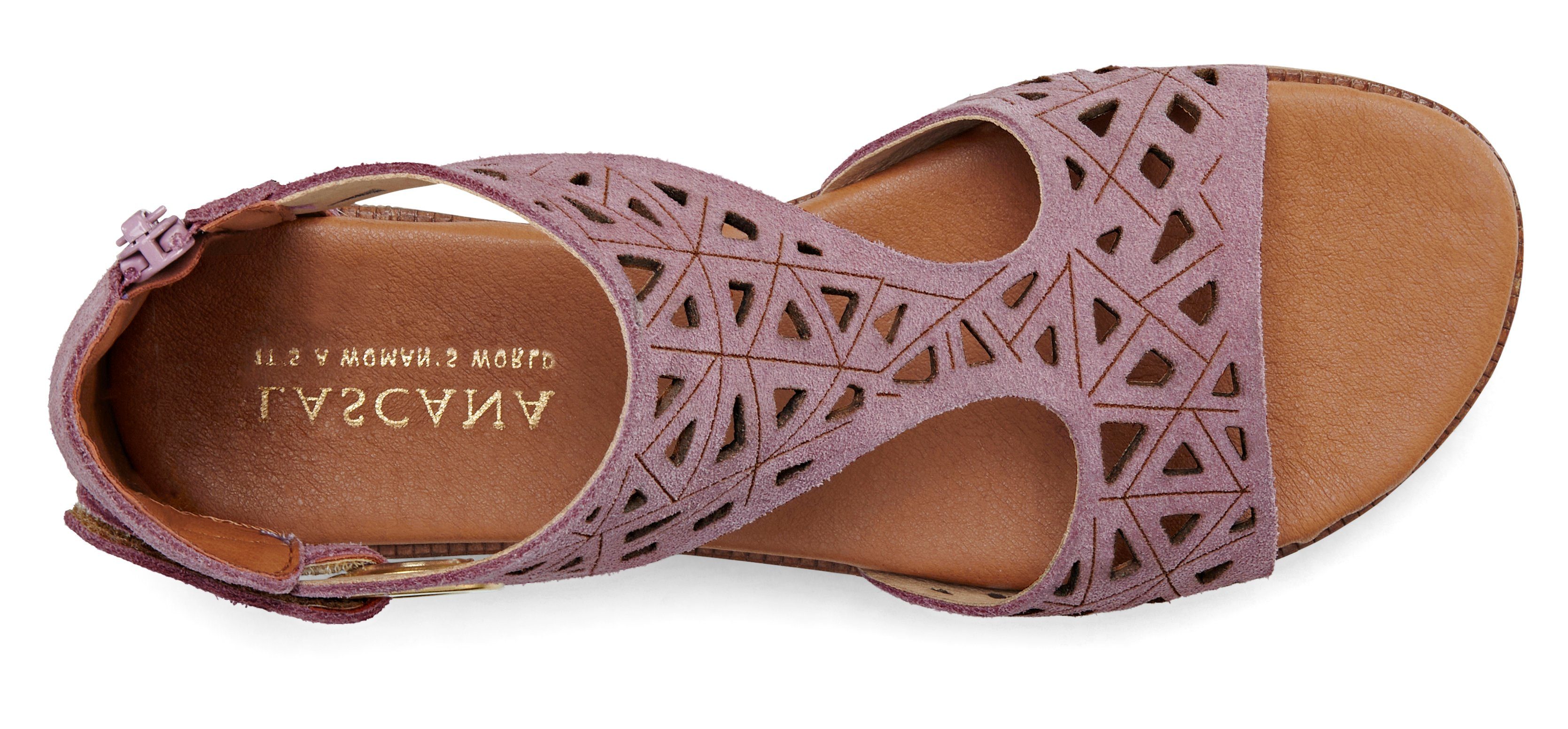 Lascana Sandalen Zomerschoen Sandalette, zomerschoen van hoogwaardig leer met uitsparingen
