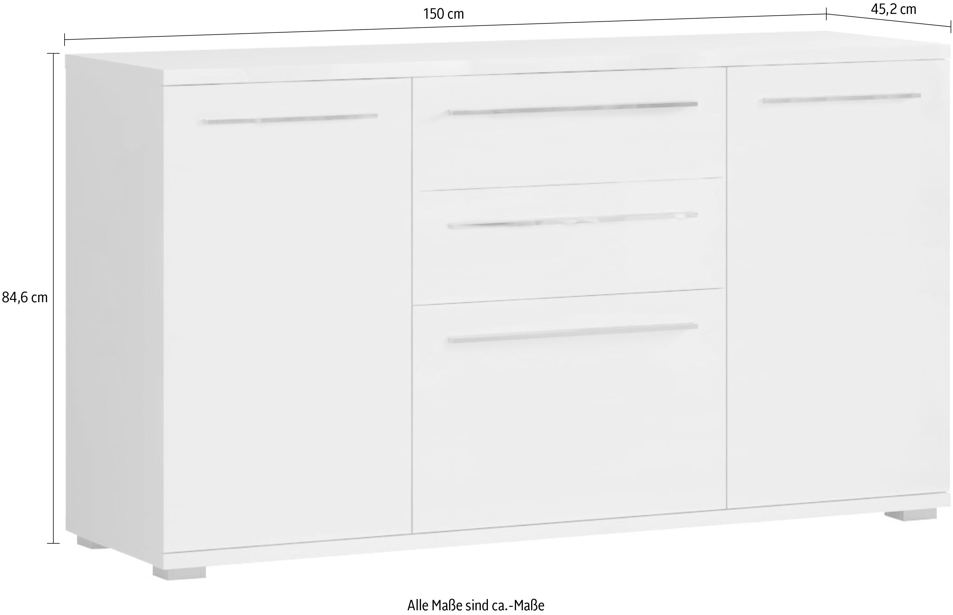 Places of Style Kast Piano Hoogglans UV gelakt, soft-closefunctie