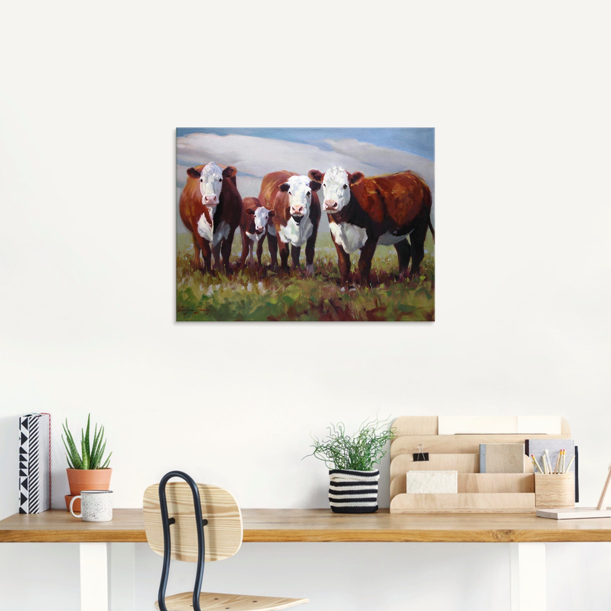 Artland Print op glas Thuis van de koeien in verschillende maten