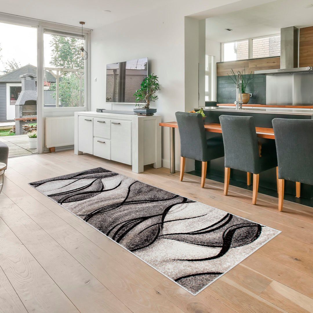 my home Loper Tritom met bijzonder zachte pool, kortpolig, modern golvenmotief