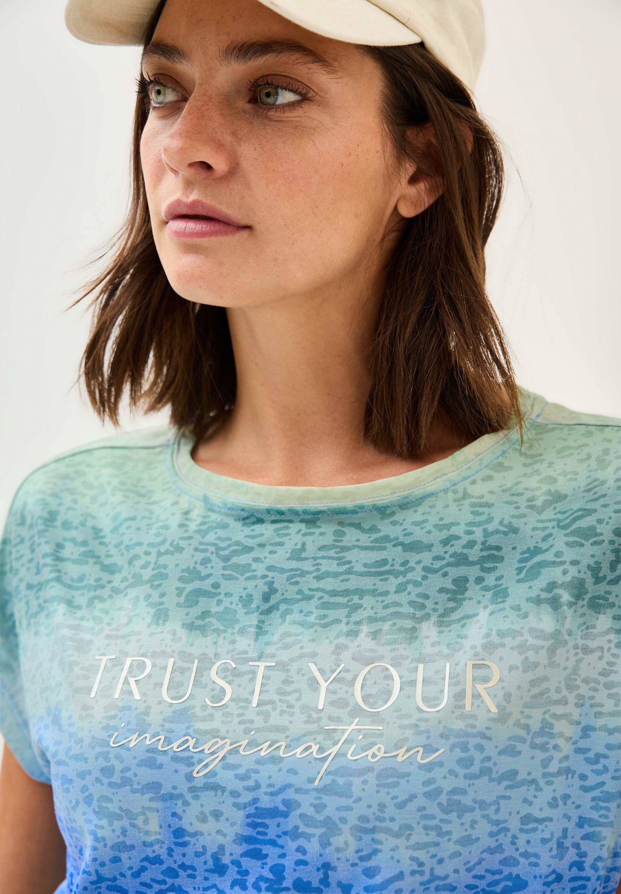 Cecil T-shirt in etskant-look