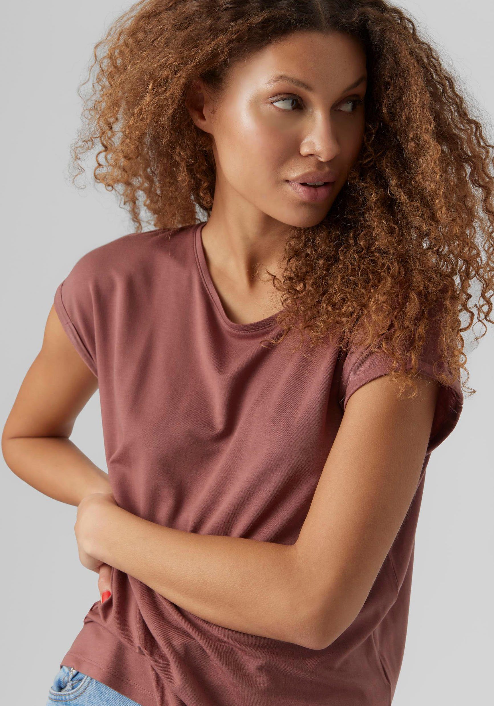 Vero Moda Shirt met ronde hals VMAVA PLAIN SS TOP GAJRS NOOS