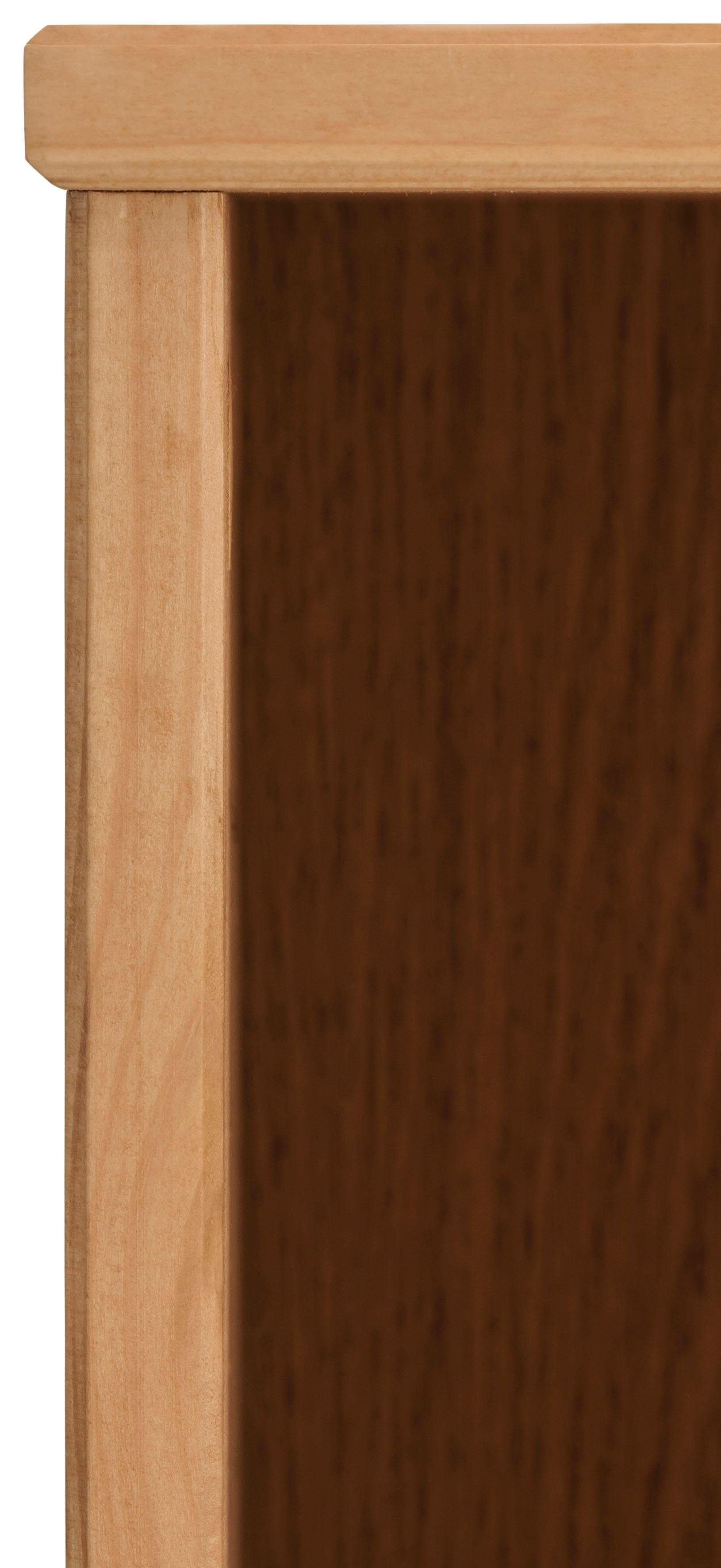 Home affaire Hoge kast Josie Breedte 30 cm, van massief hout, verstelbare planken, metalen grepen