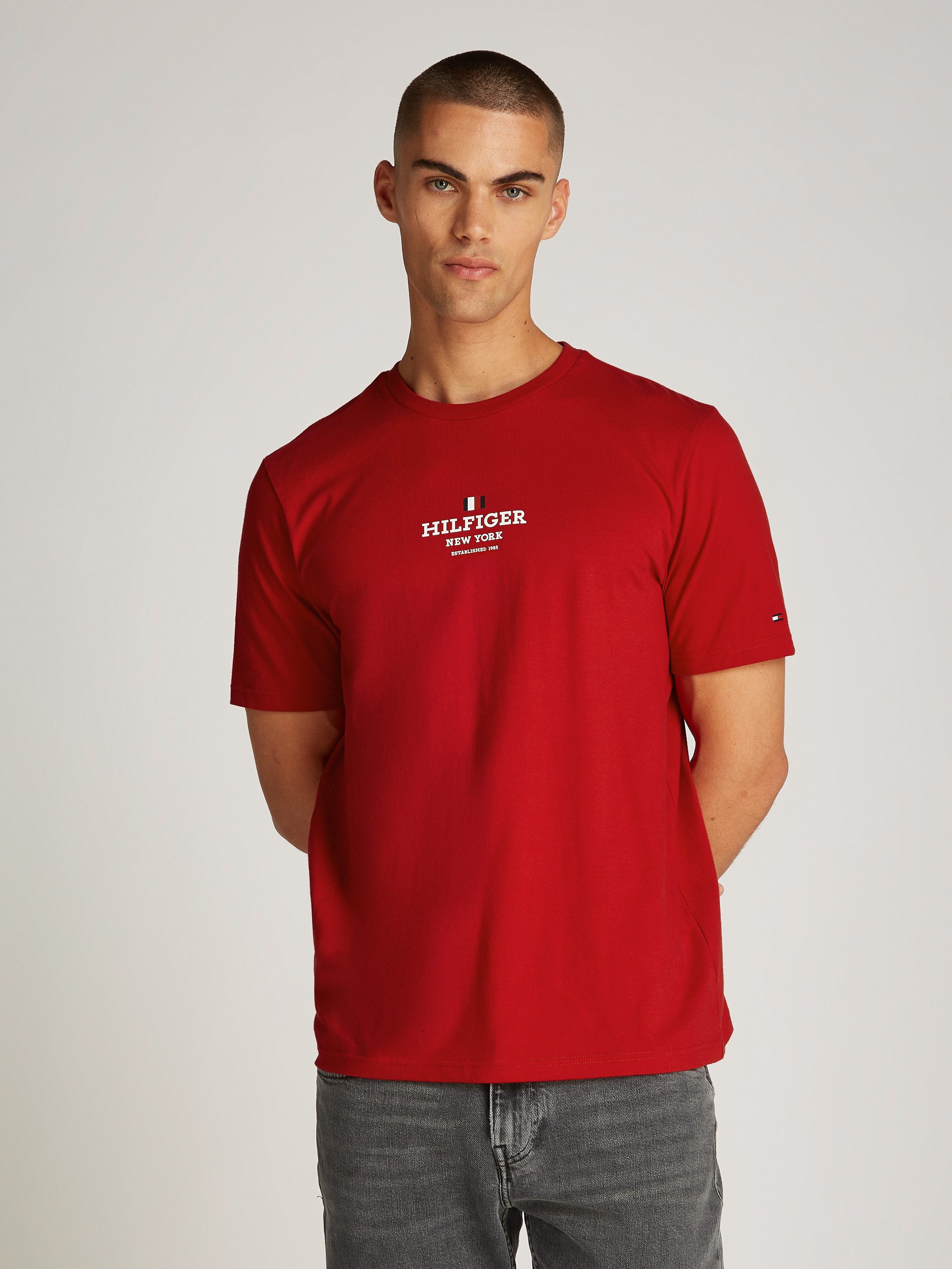 Tommy Hilfiger T-shirt RWB HILFIGER TEE Logoprint op borsthoogte