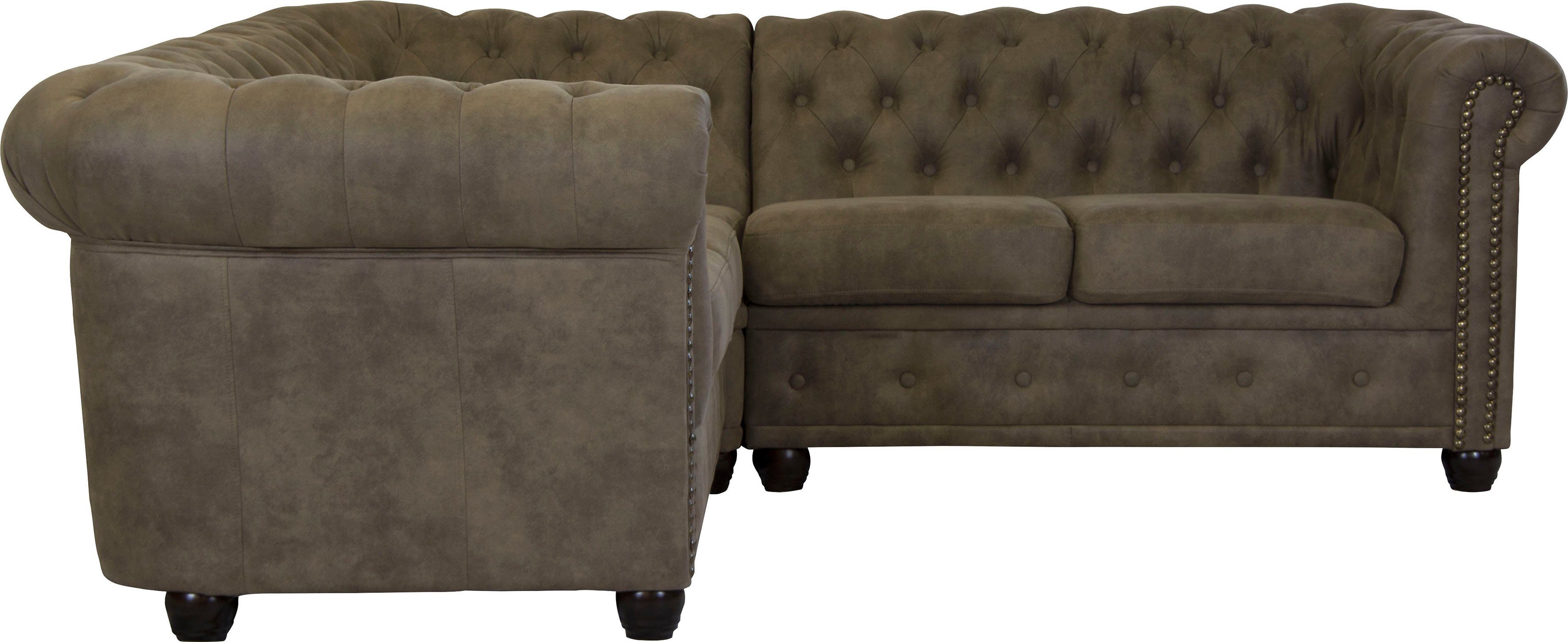 Home affaire Chesterfield-bank Rysum L-vorm Chesterfield-look, gelijkbenig