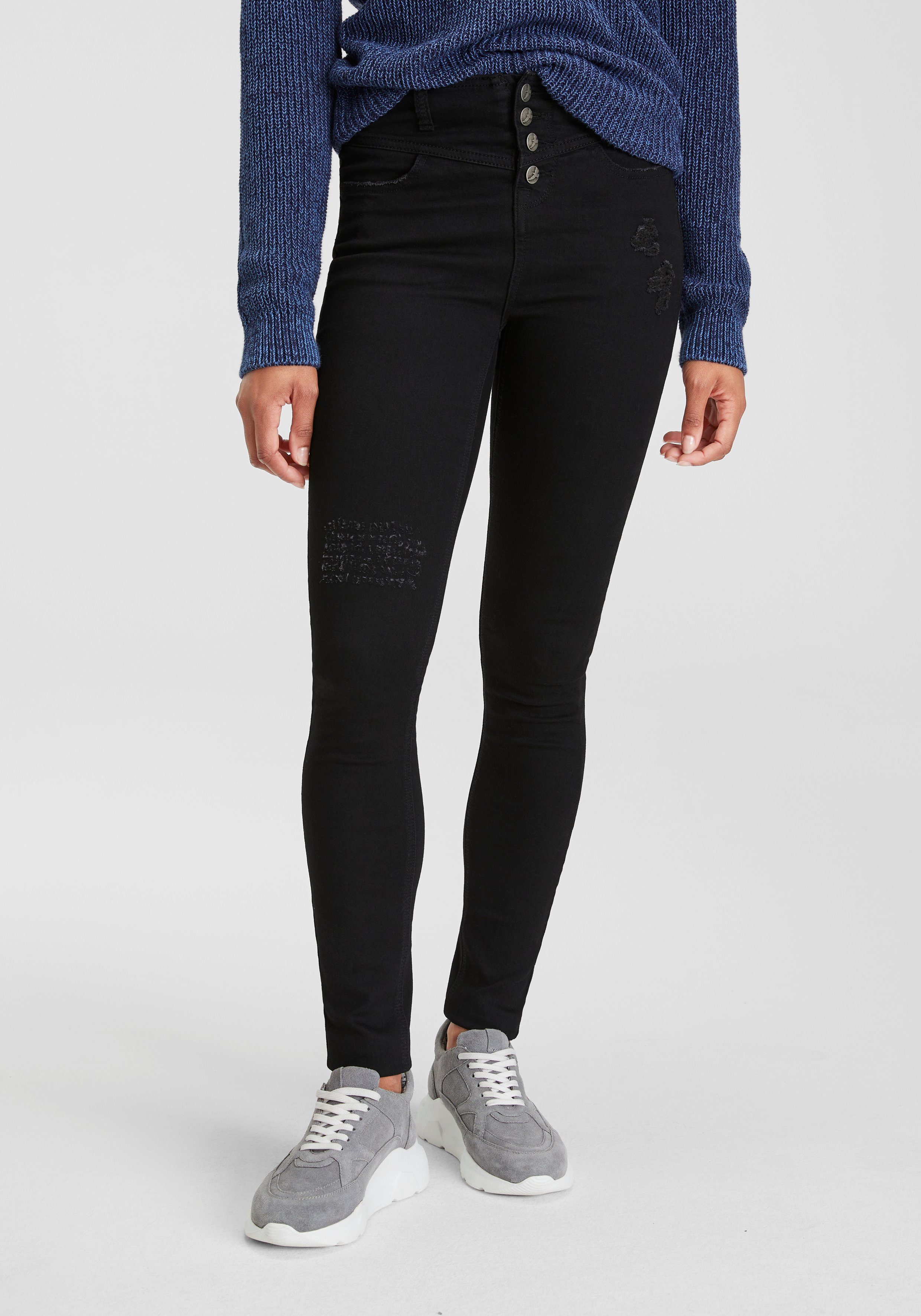 Arizona Skinny fit jeans Ultra Stretch hoge taille, enkel-lang, elastisch denim-materiaal