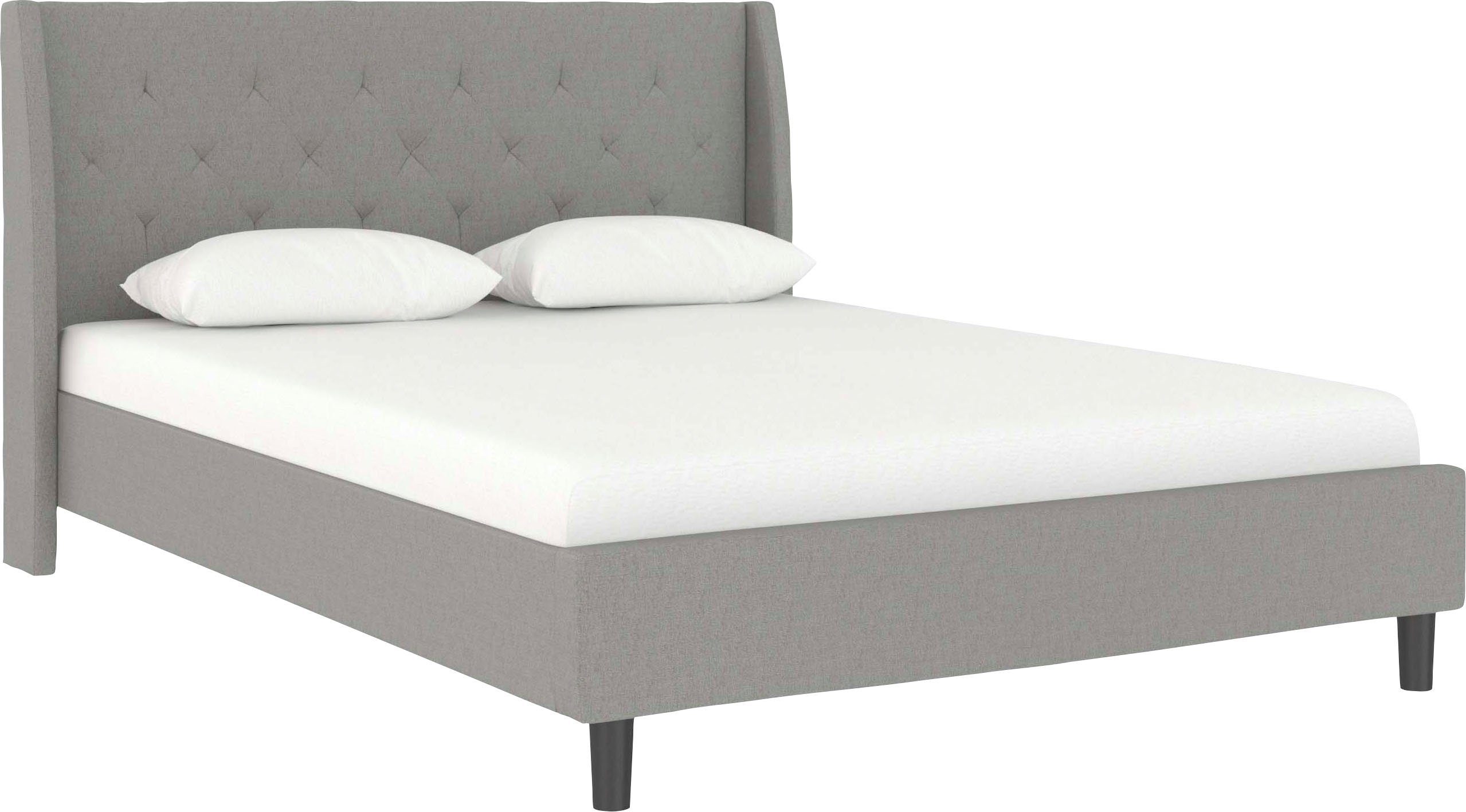 Home affaire Gestoffeerd bed Kempton met ruitencapitonnage, zacht verdikt, ligoppervlak 140x200 of 180x200 cm (1-delig)