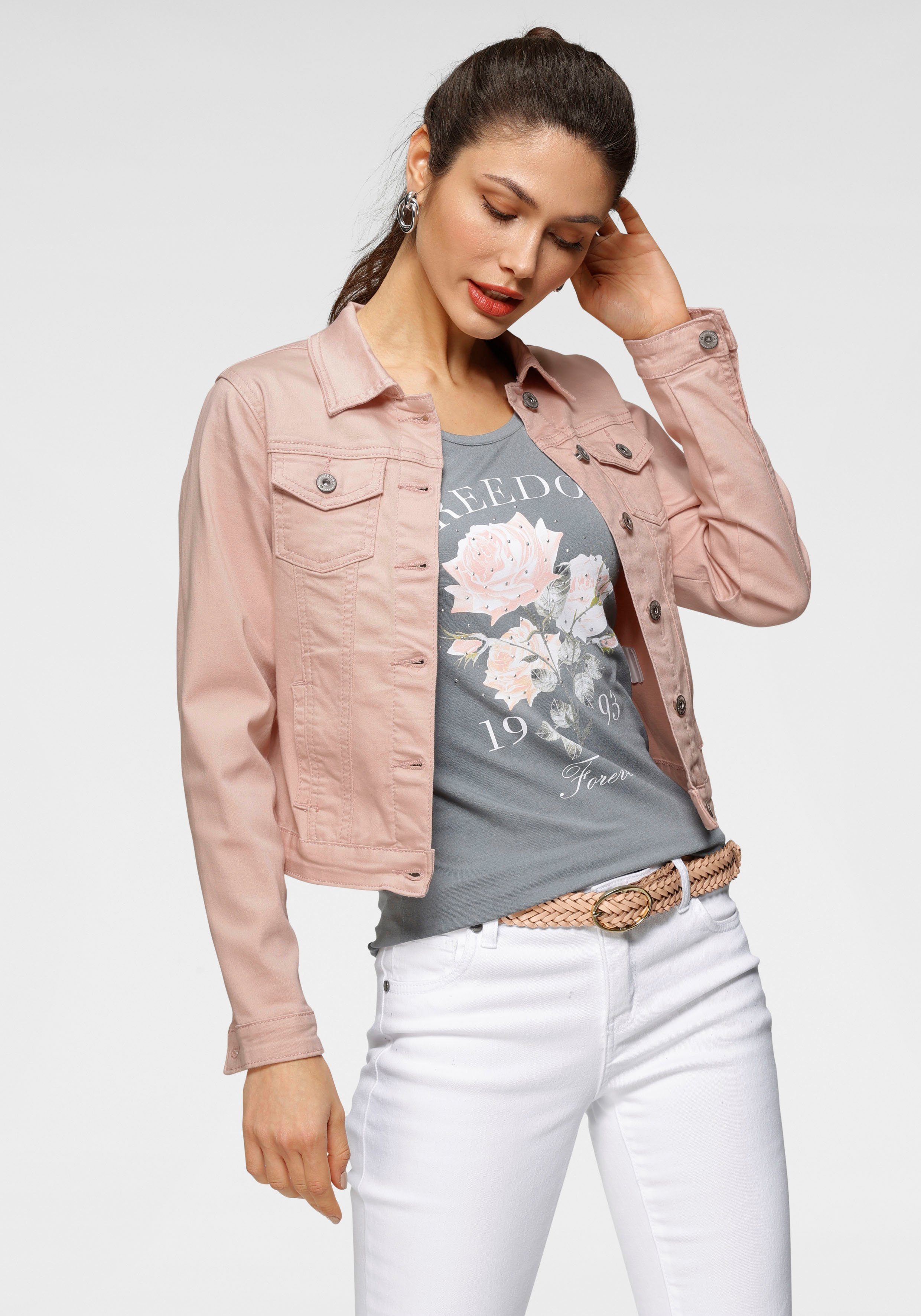 hailys jeansjack enny roze