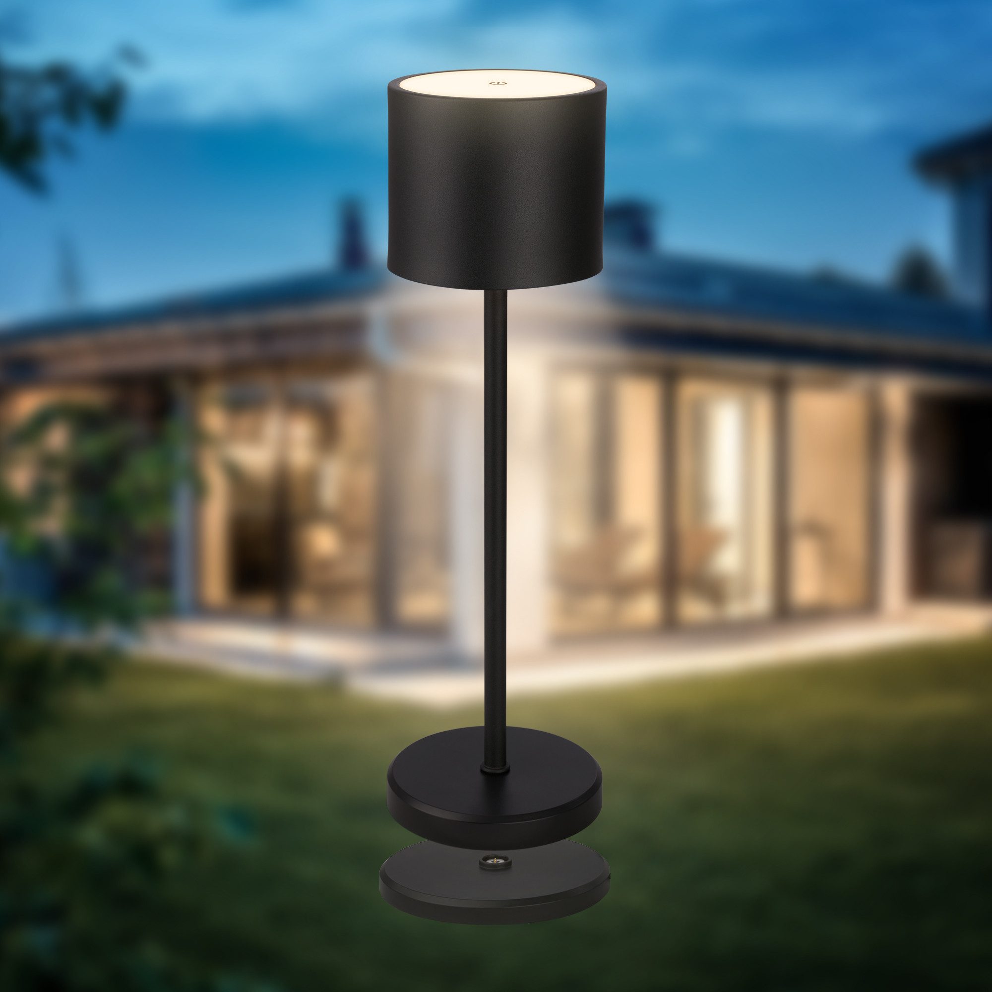 B.K.Licht Tafellamp voor buiten BK_TL1608 Accu tafellamp met oplaadstation, 3-niveau touchdimmer, IP44 (1 stuk)