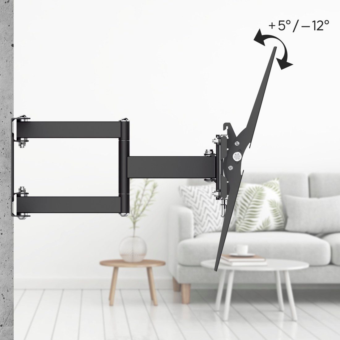 Hama Tv-wandhouder Beugel, draaibaar, kantelbaar, uitschuifbaar van 48 - 122 (19" - 48")