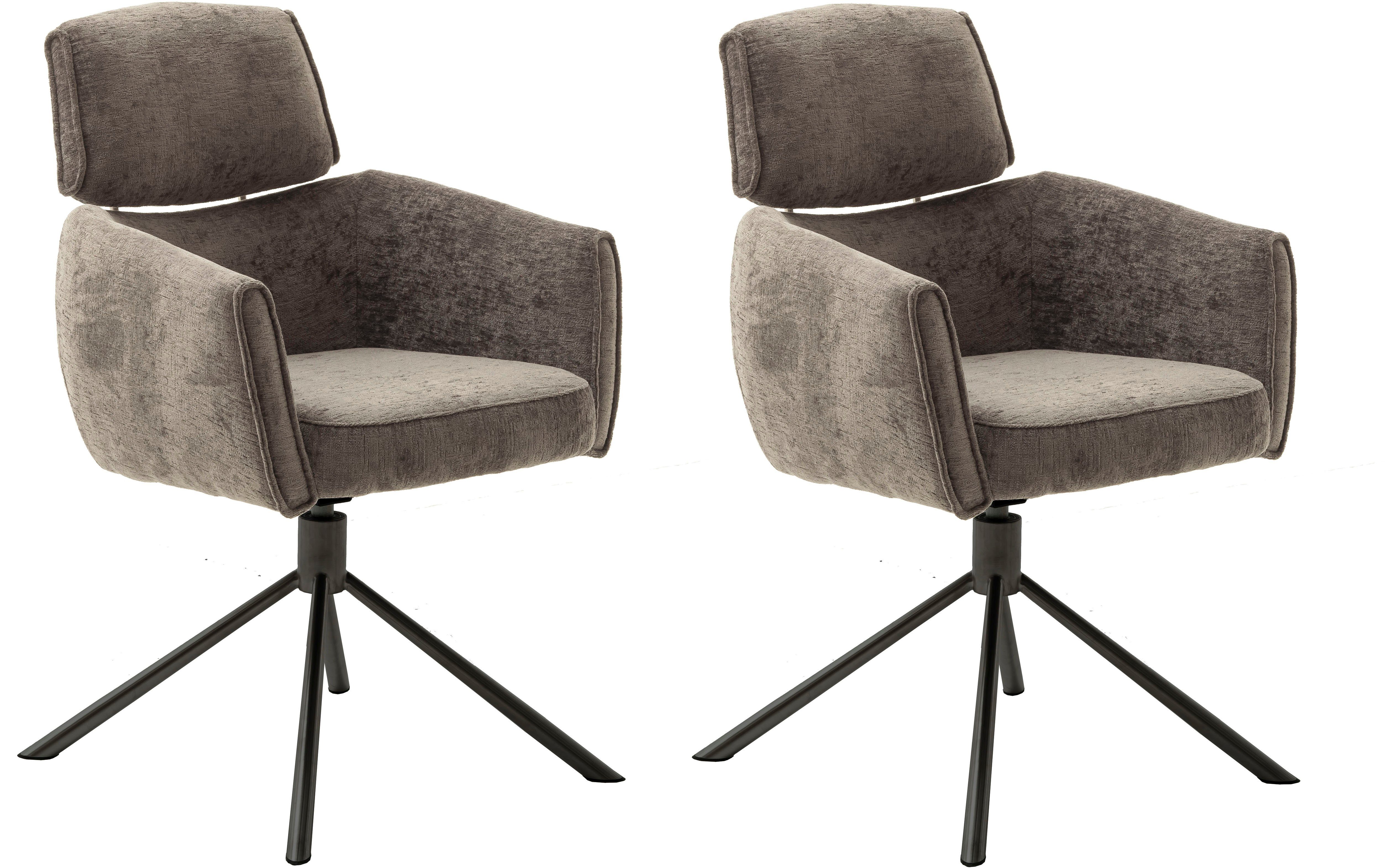 MCA furniture Eetkamerstoel Quebec (2-set), 360° draaibaar, pocketvering, zithoogte ca. 51 cm (set, 2 stuks)