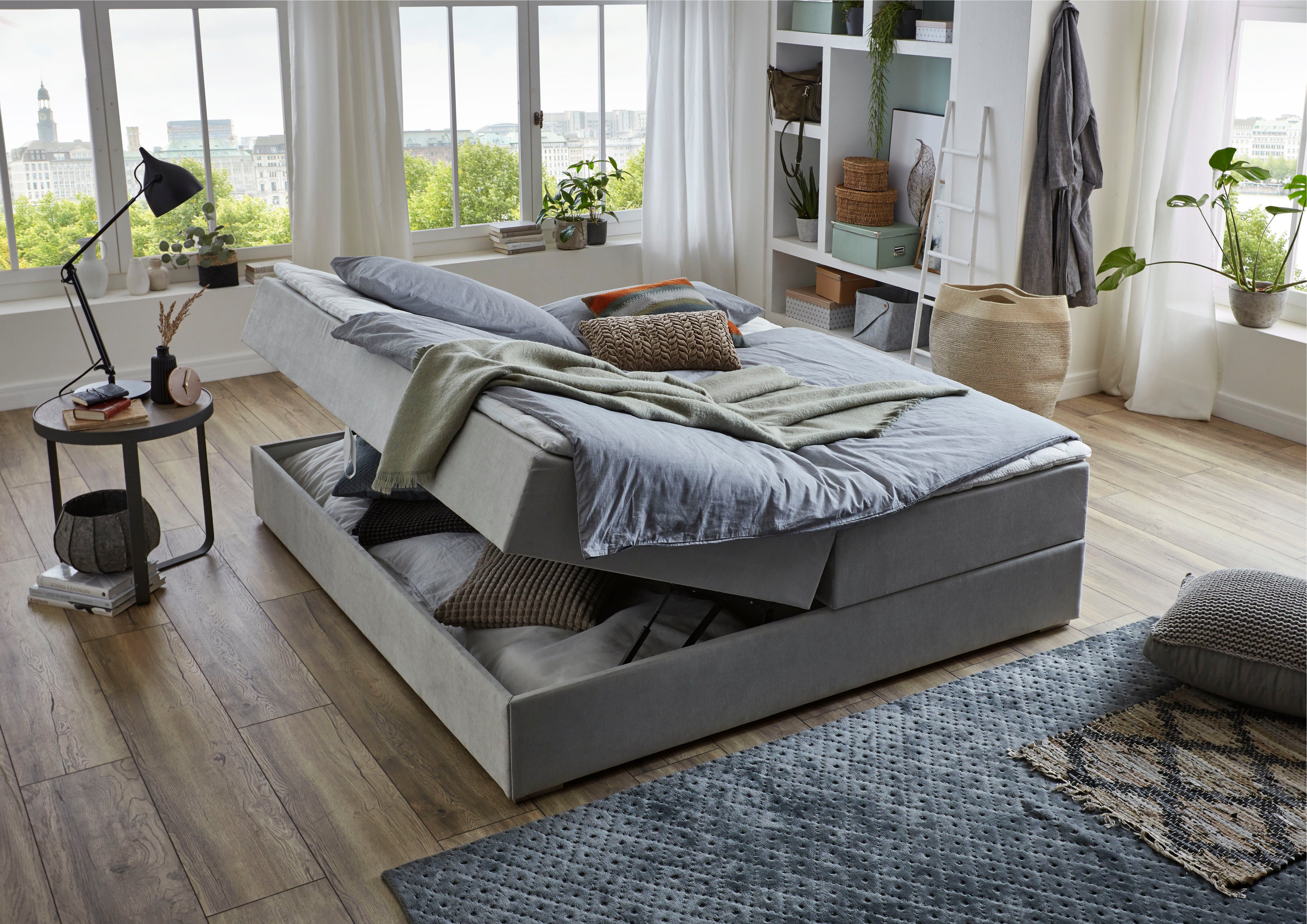 ATLANTIC home collection Boxspring Lucy zonder hoofdbord, vrij plaatsbaar, met bedkist