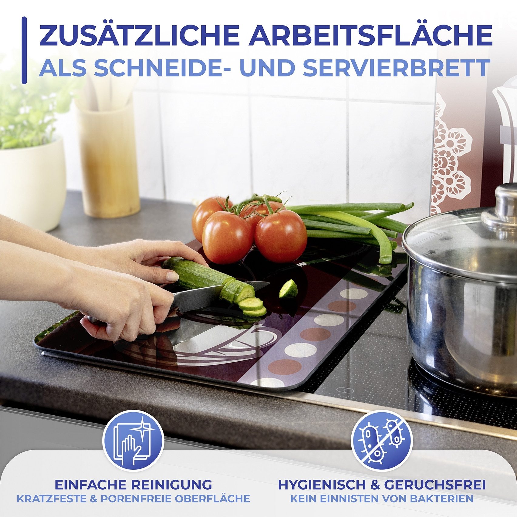 WENKO Kookplaatdeksel Universeel model Koffiegeur (set, 2-delig)