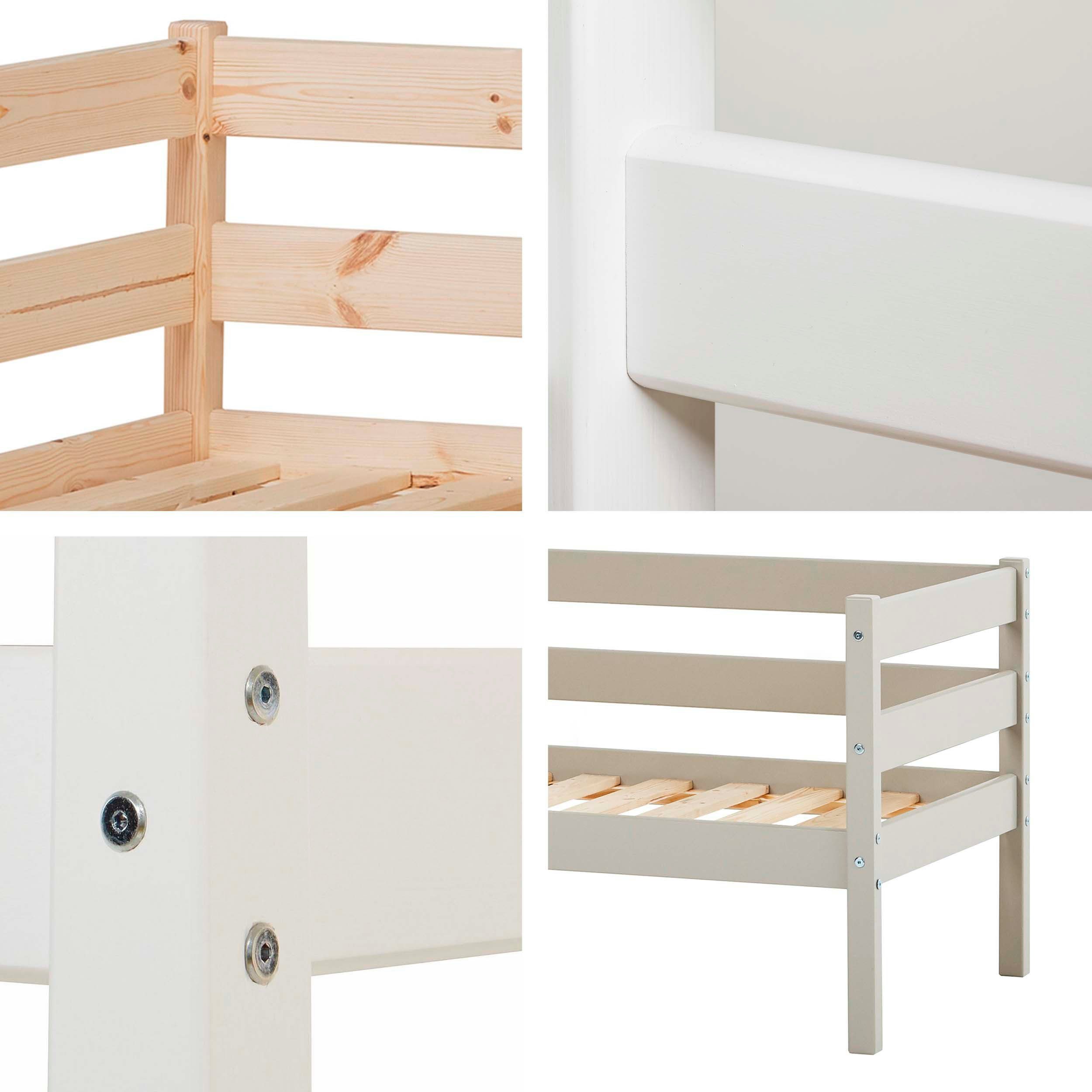 Hoppekids 1-persoonsledikant ECO Comfort kinderbed, massief grenenhout, tienerbed inclusief lattenbodem (set)