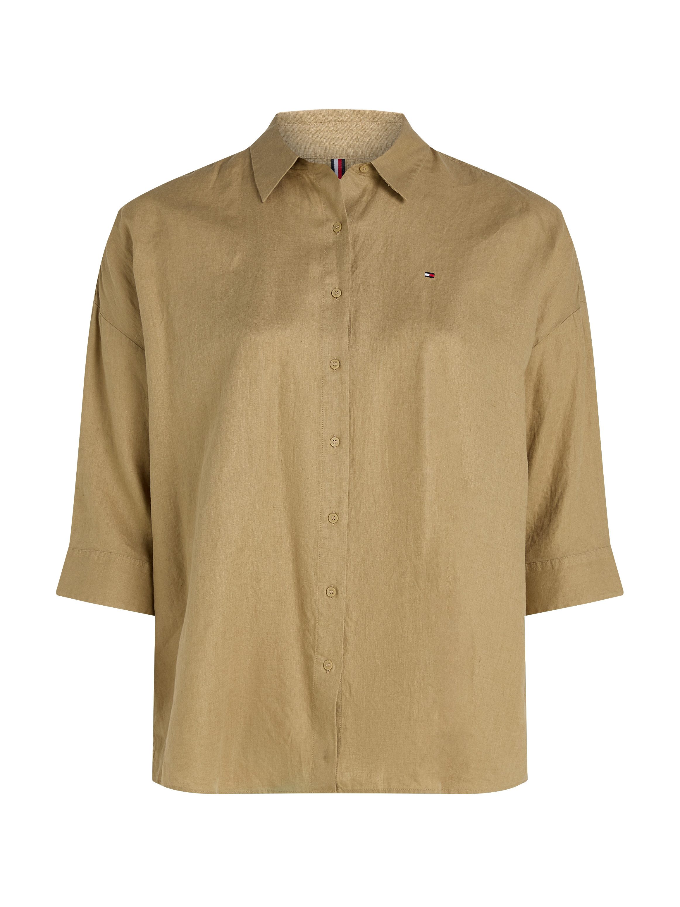 Tommy Hilfiger Curve Overhemdblouse CRV ESS LINEN EASY SHIRT in grote maten, linnenkwaliteit