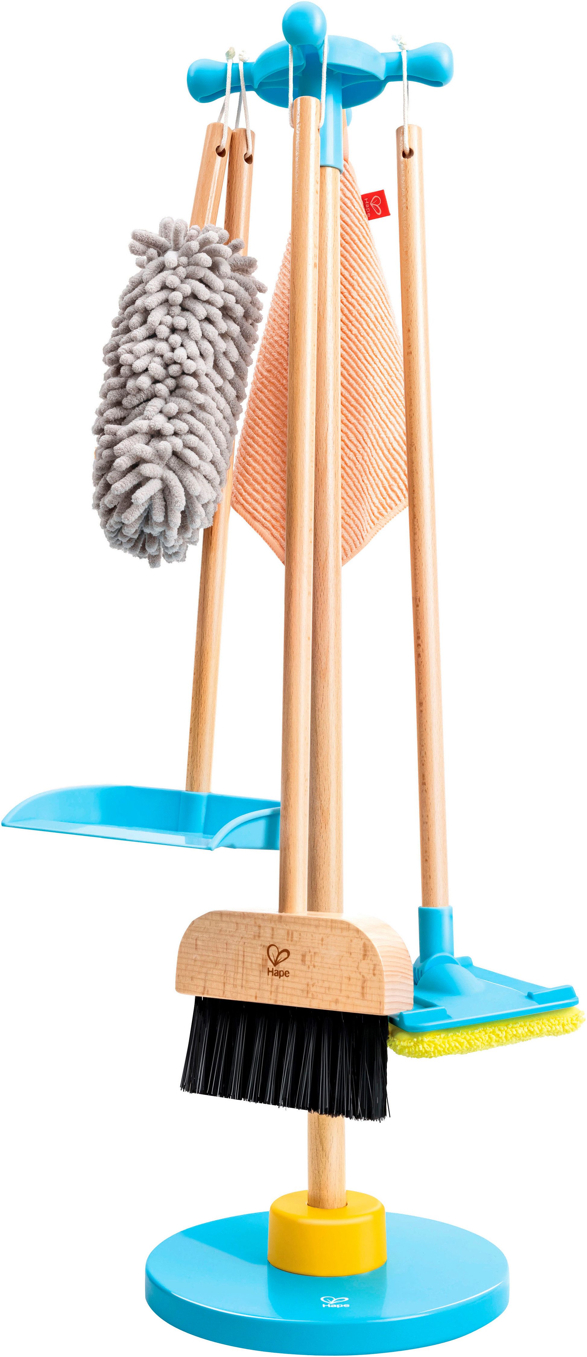 Hape Kinderbezem Speelgoed schoonmaakset met opbergstandaard (set, 6-delig)