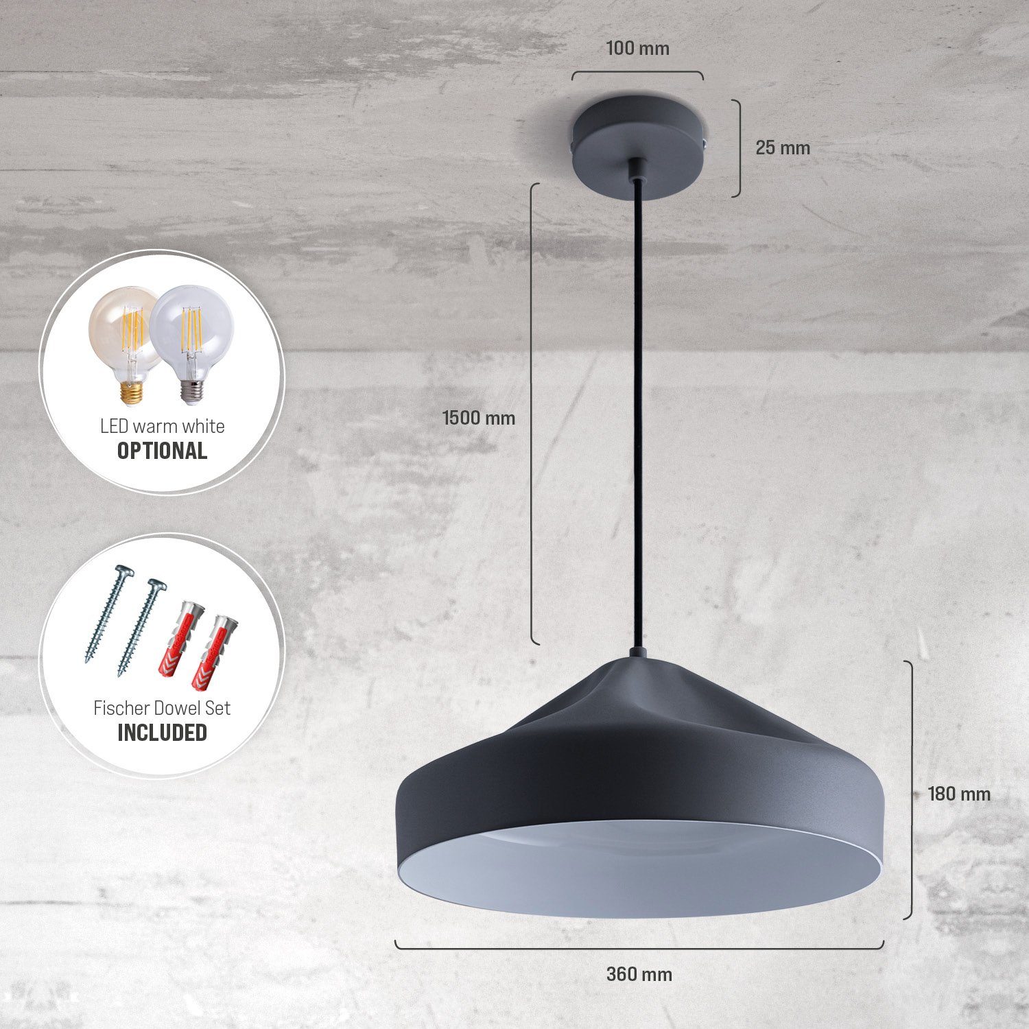 Paco Home Hanglamp HURLEY T Hanglamp eetkamer keukenlamp hangend Eettafellamp binnenin in goudkleur