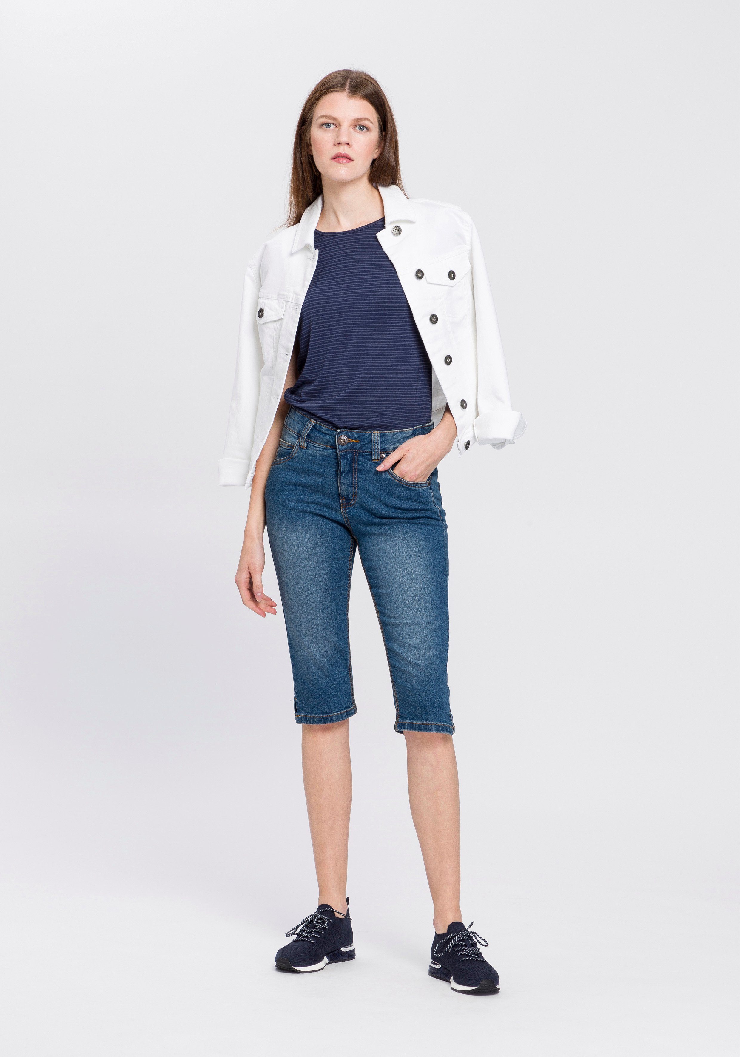 Arizona Capri jeans Tailleband met zij-elastiek inzet