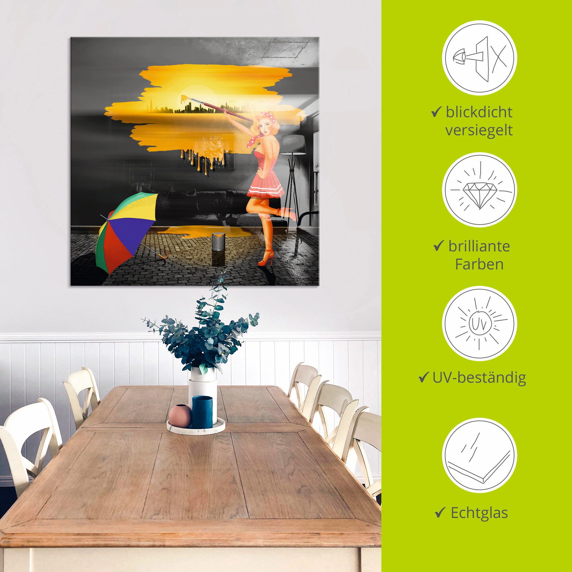 Artland Print op glas Een kunstenaar schildert zijn leven bont