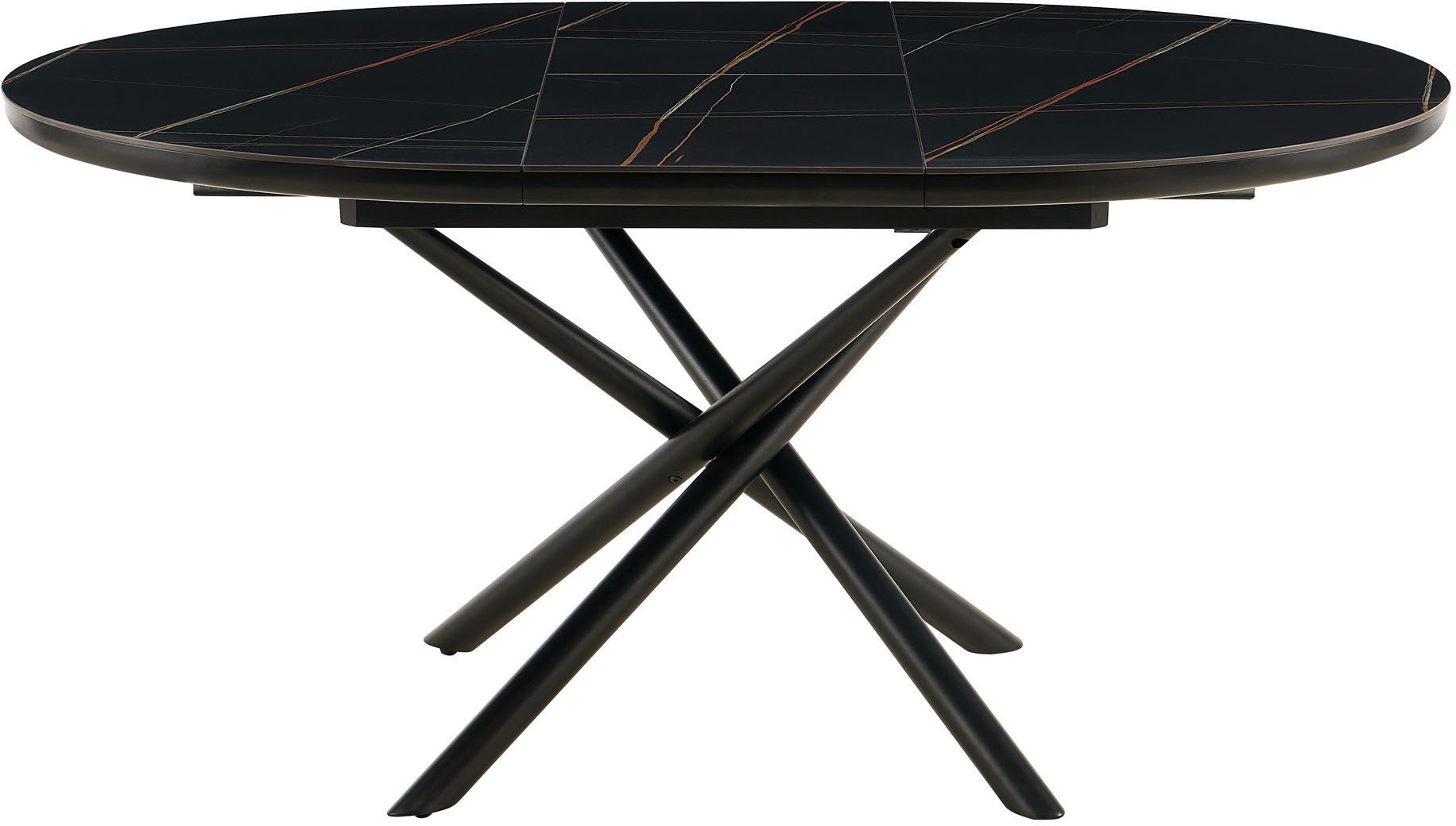 SalesFever Eettafel Stuttgart rond, keramiek, uitschuifbaar van 120 - 160 cm