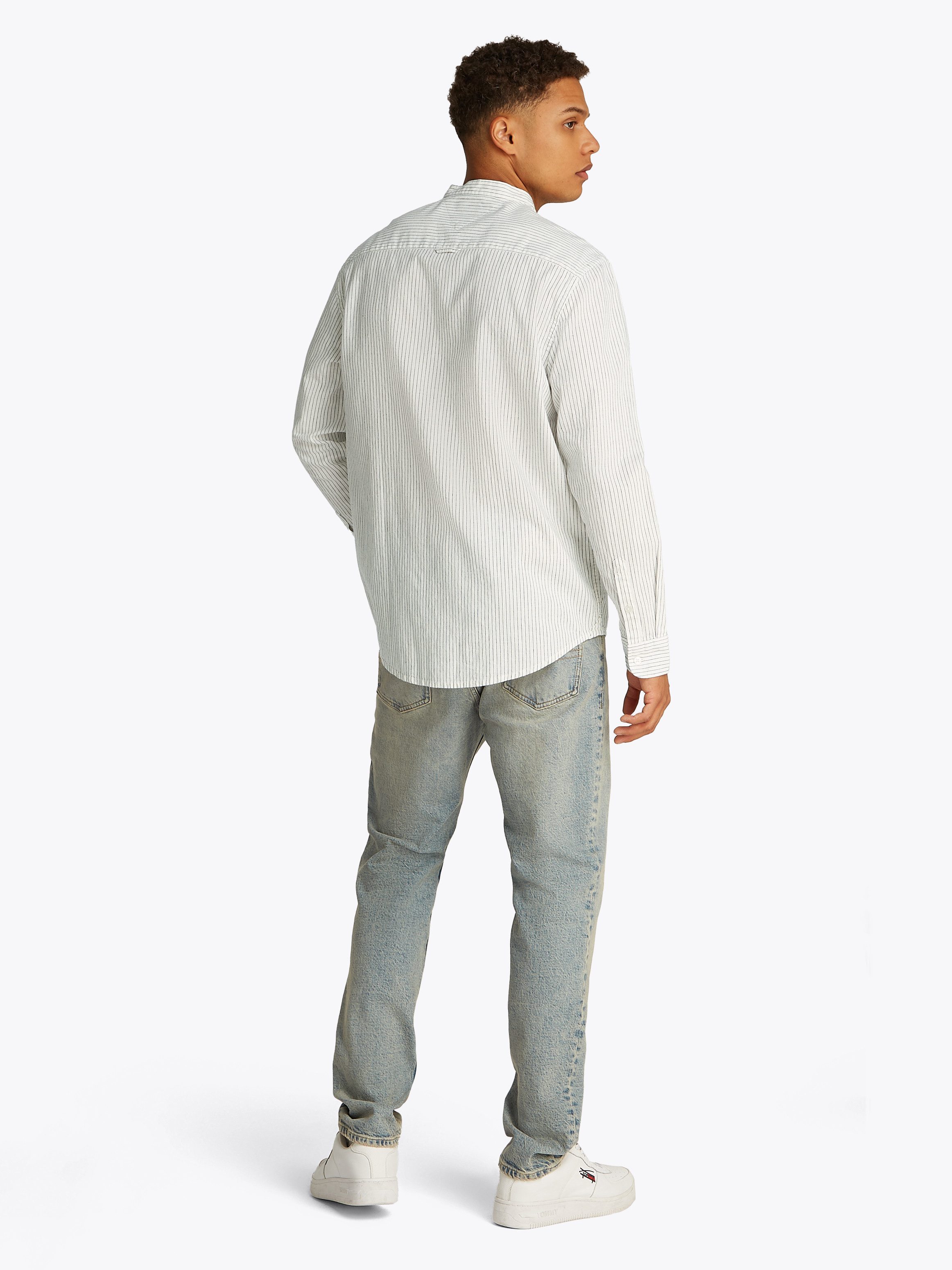 TOMMY JEANS Overhemd met lange mouwen TJM LINEN MIX BND STP SHRT EXT