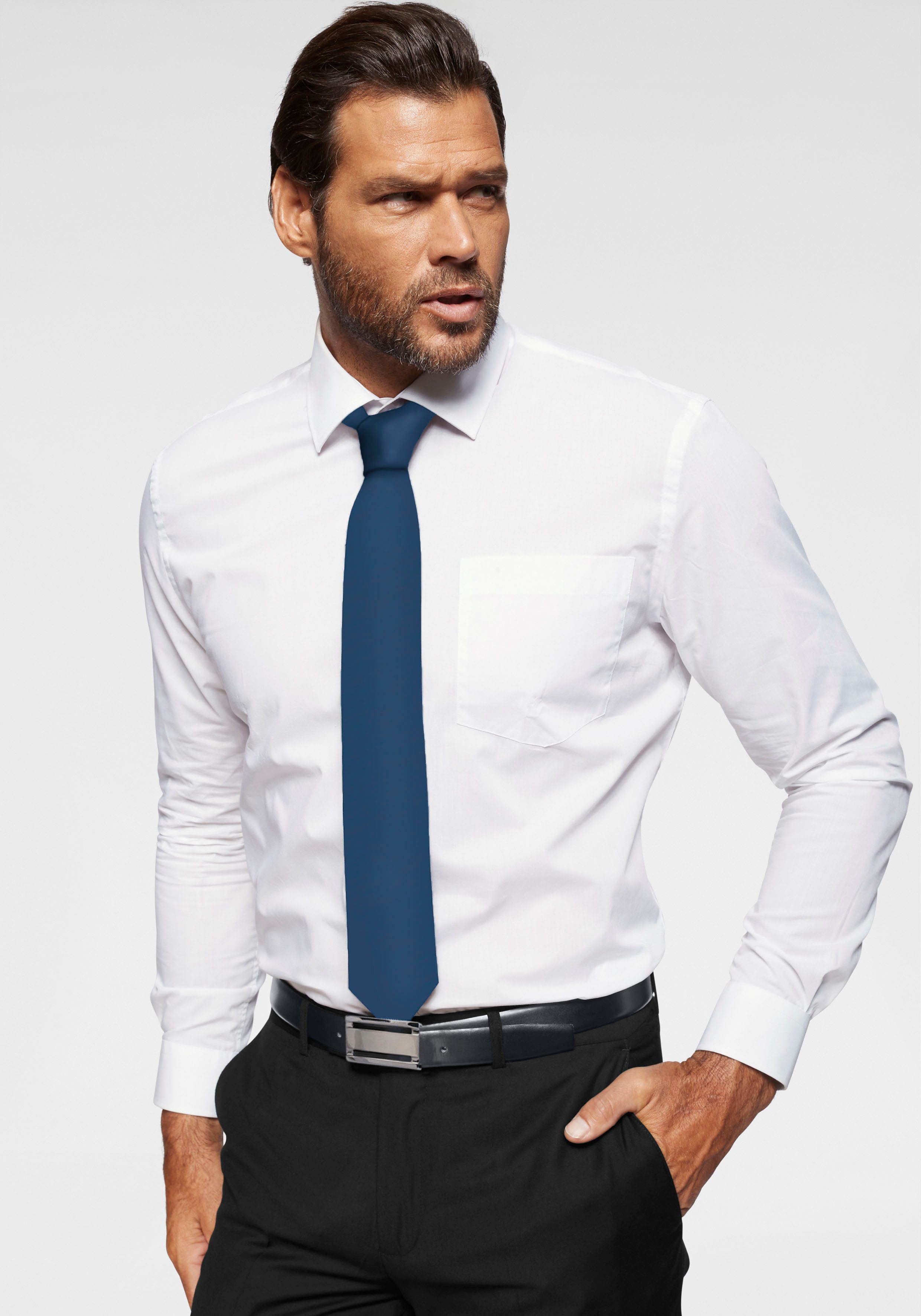Man's World Leren riem met elegante gesp tot maat 145 - nieuw