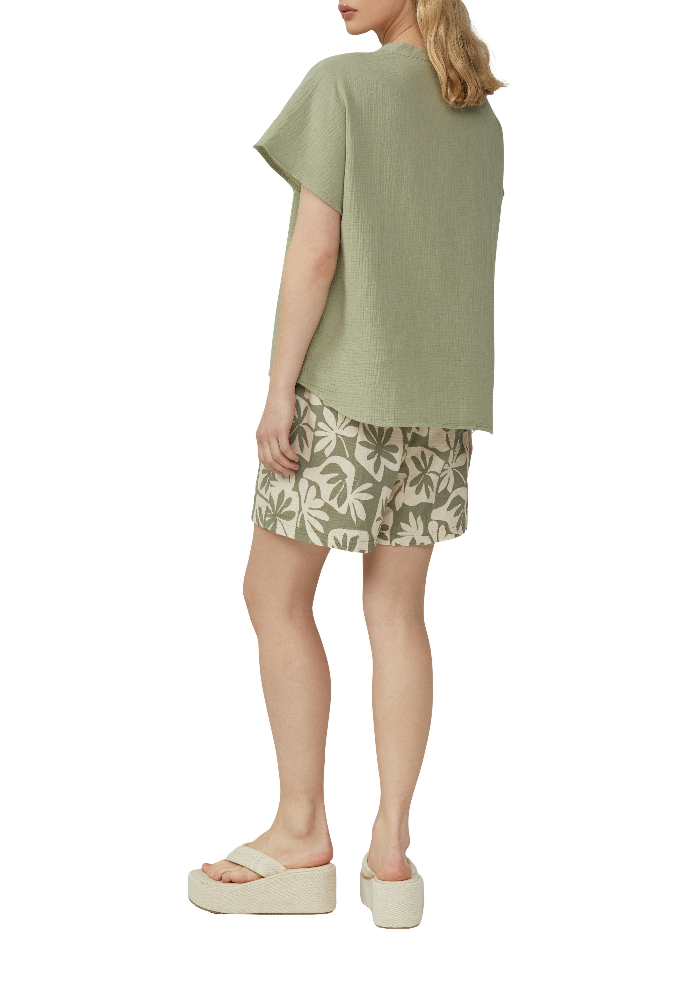 Q/S designed by Blouse met korte mouwen van mousseline