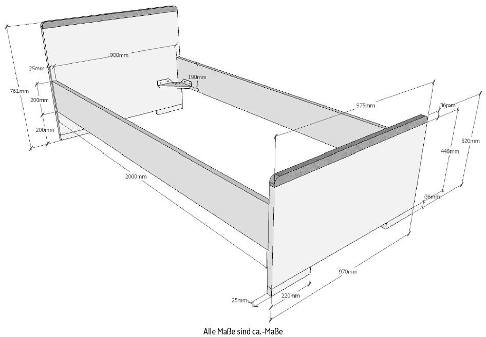 Vipack Kinderbed Londen 1-persoons met melamine-oppervlak