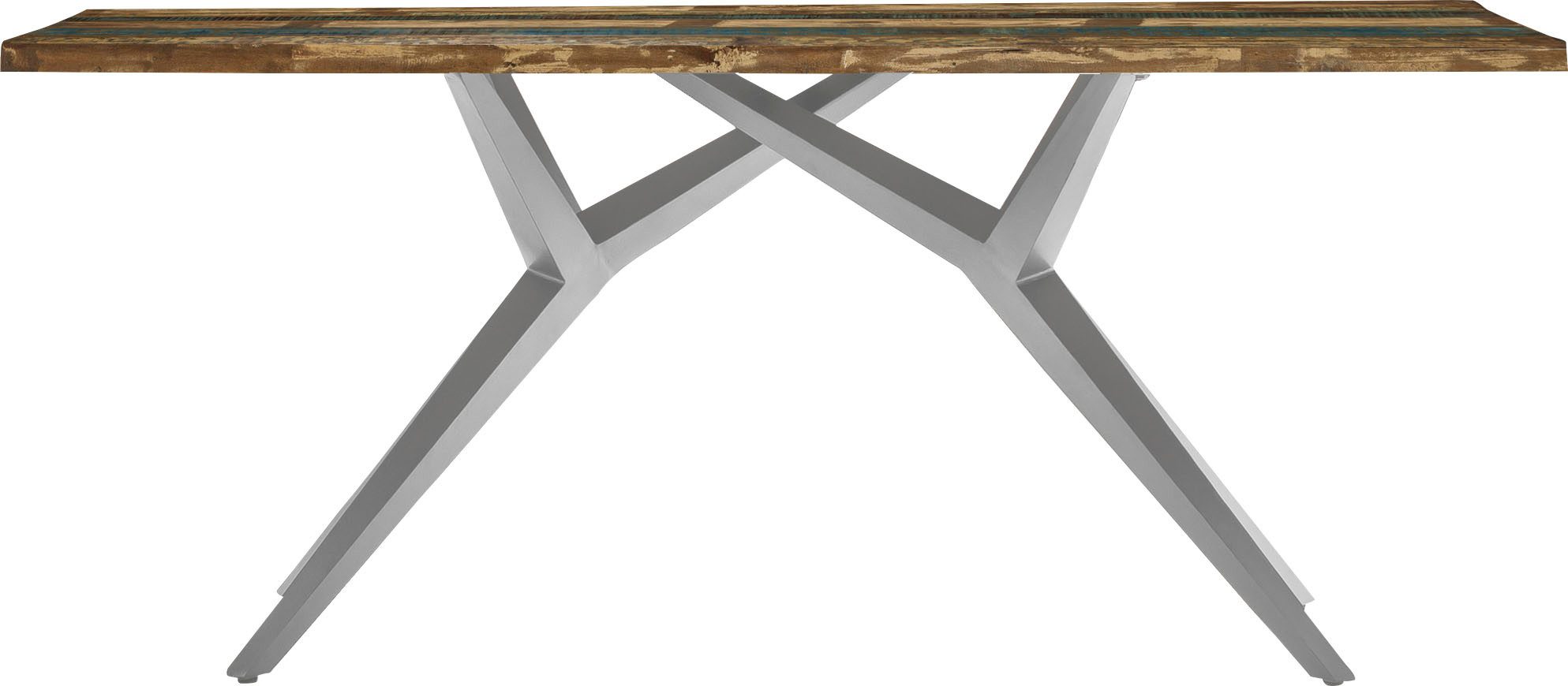 SIT Eettafel Gelakt blad van afvalhout eettafels maat 160 cm x 73 cm x 85 cm multicolor