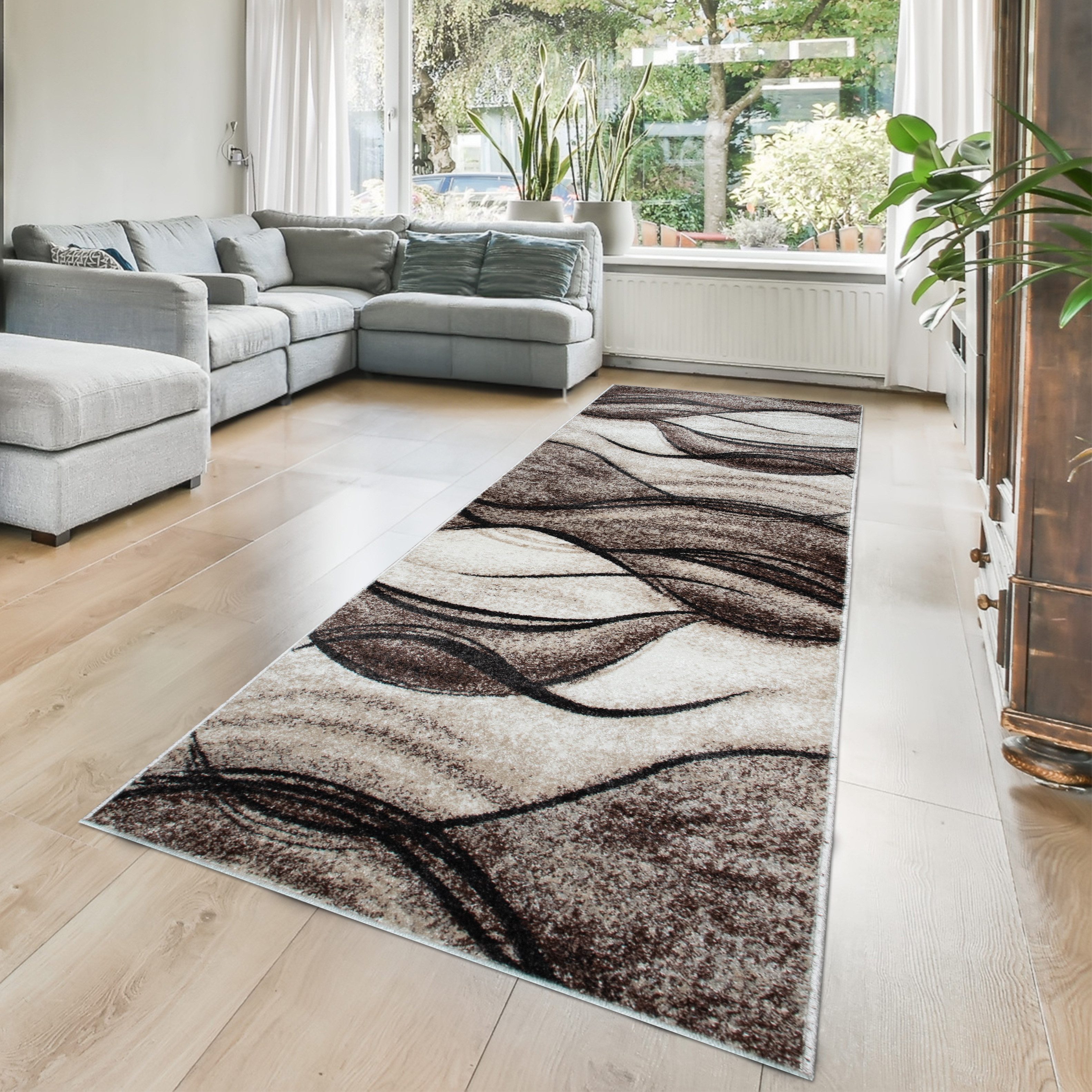 my home Loper Tritom met bijzonder zachte pool, kortpolig, modern golvenmotief
