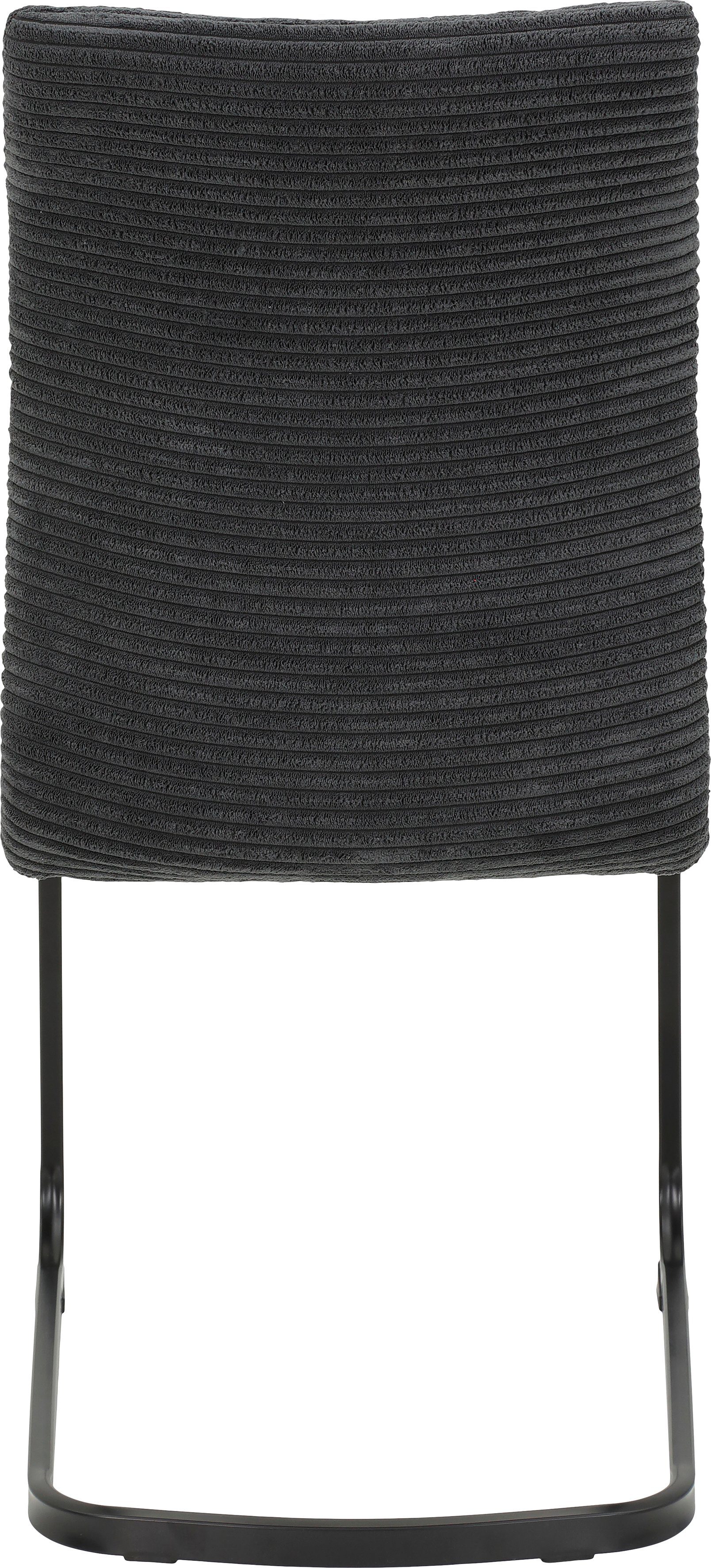 HELA Vrijdragende stoel Fabia 120 kg belastbaar, stof in brede ribfluweel, set van 2 of 4 stuks (set)