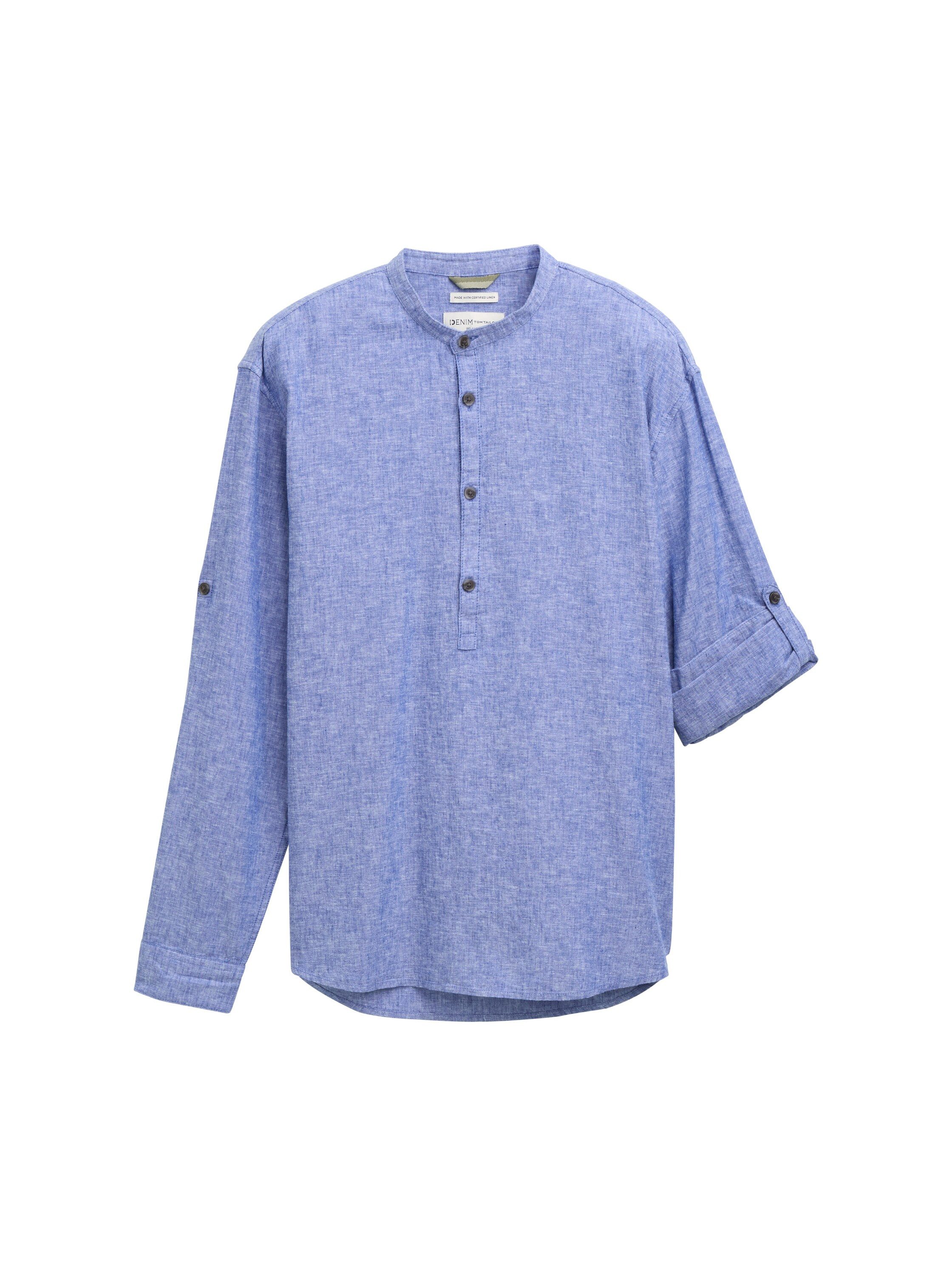 Tom Tailor Denim Overhemd met lange mouwen met aandeel linnen