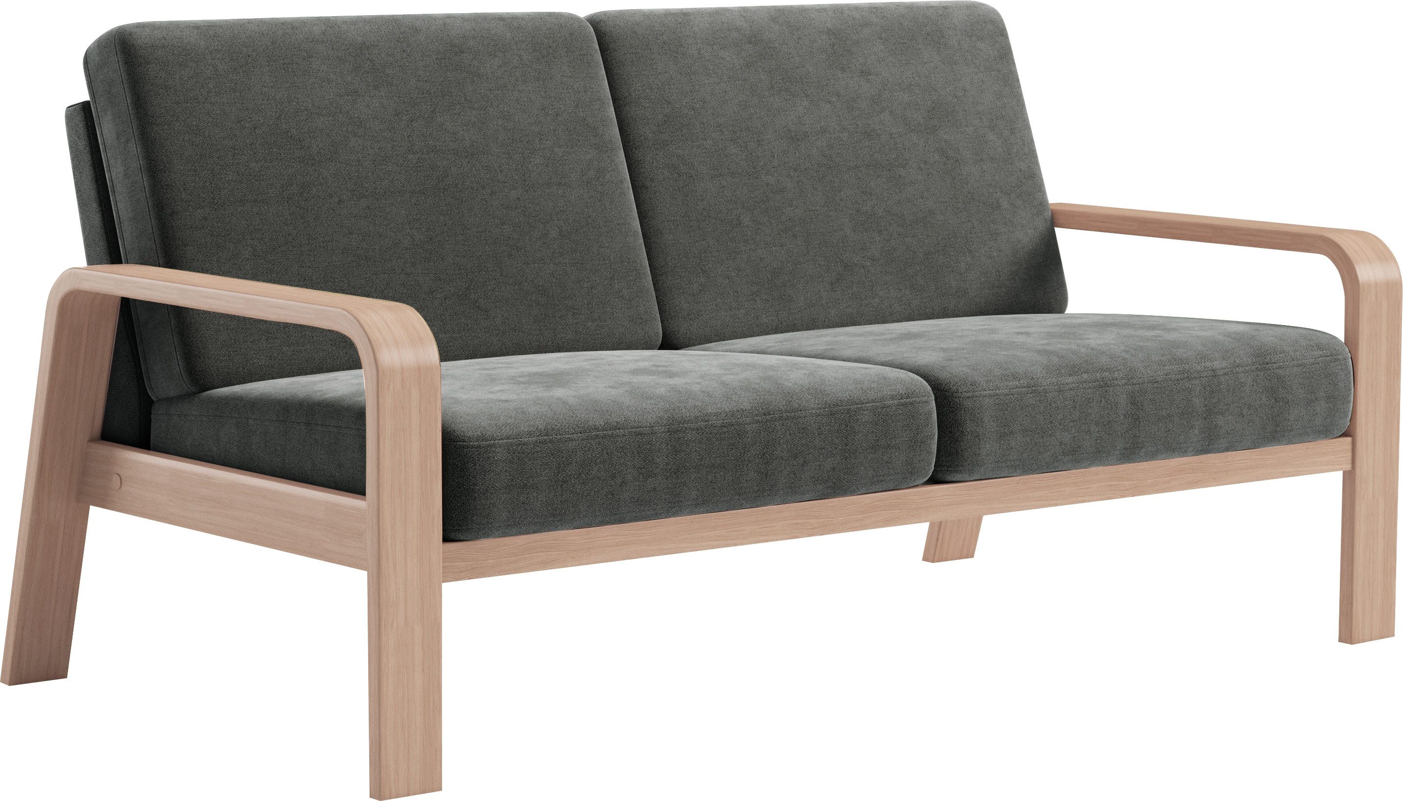 sit&more 2,5-zitsbank Kolding Armleuningen van natuurlijk beukenhout, verschillende bekledingen en kleuren