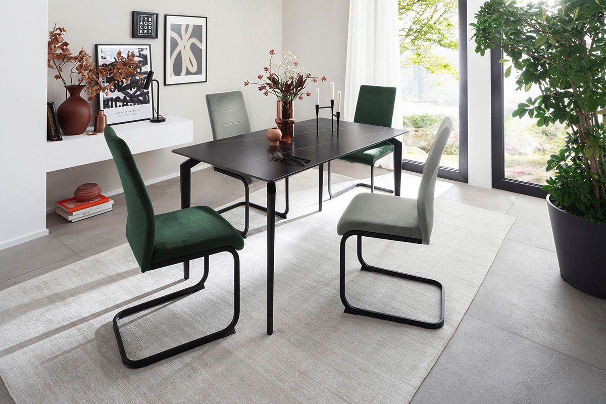 MCA furniture Vrijdragende stoel MCA TICINO schommelstoel (4-pack), schommelstoelen, schommelaar, comfortabele zithoogte ca. 48 cm