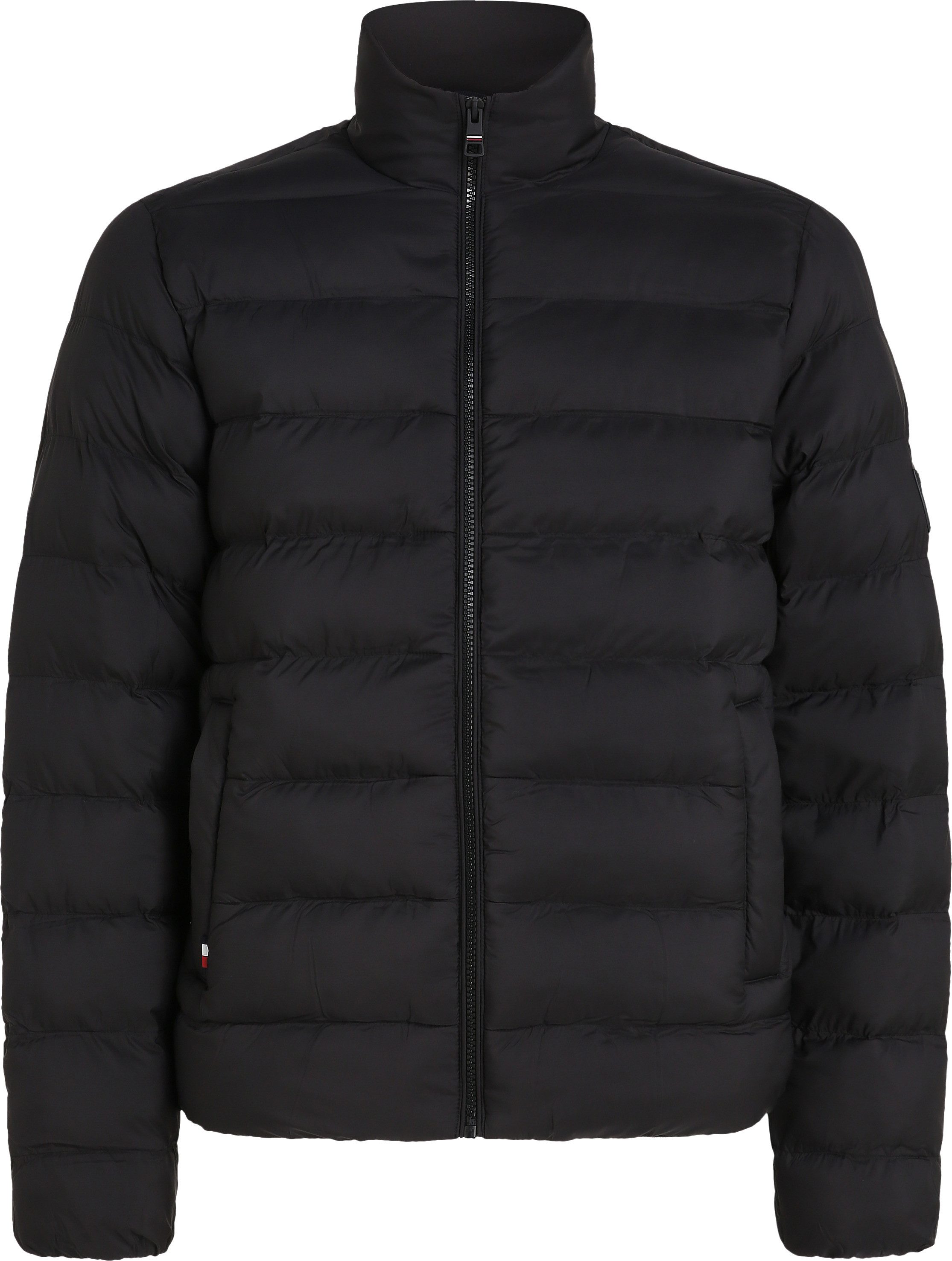 Tommy Hilfiger Gewatteerde jas BT-MID WEIGHT STAND COLLAR JKT-B in grote maten, logo stoffen applicatie onderaan links