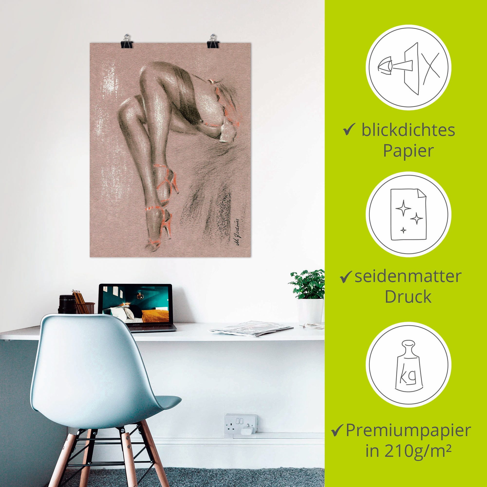 Artland Artprint Erotisch in highheels als artprint op linnen, poster in verschillende formaten maten