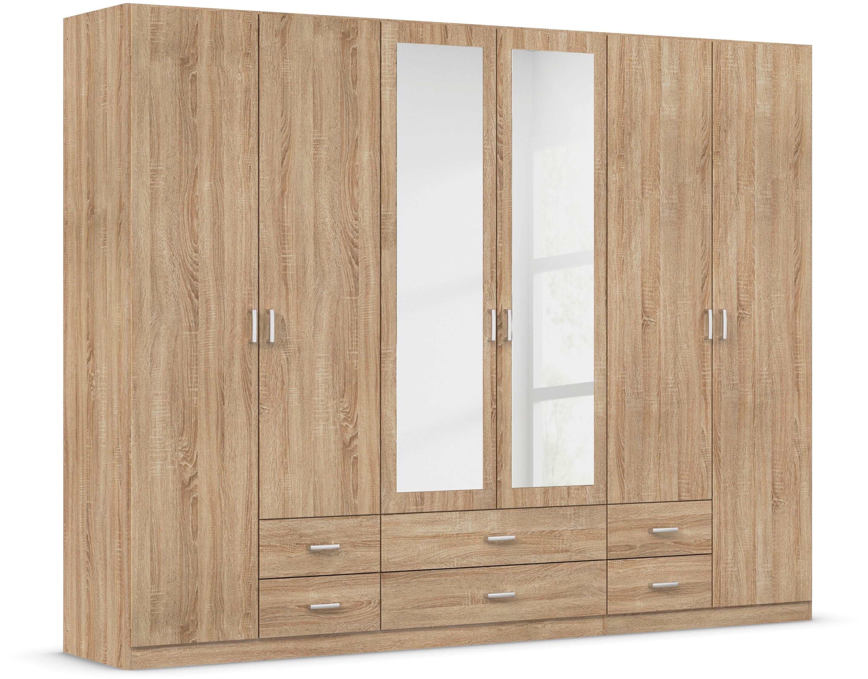 rauch Kledingkast Kast Garderobe Wasmand GAMMA in 3 Breedtes veel opbergruimte met 6 lades, met spiegel topseller made in germany