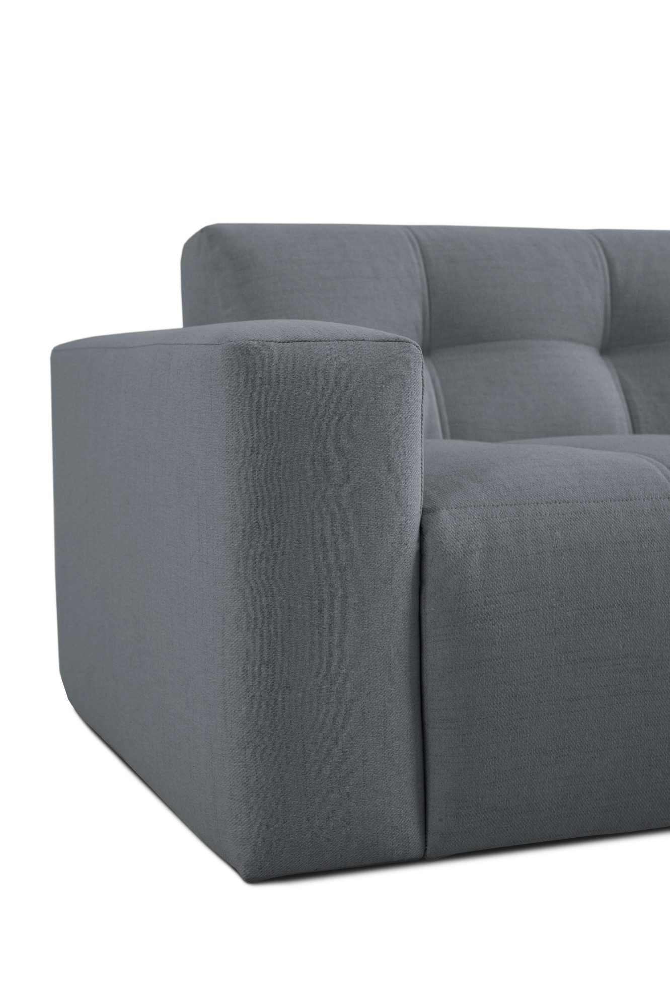 INOSIGN Hoekbank Tapley Breedte 221 cm, L-vorm, fijne structuur, met knoopstiksel, vloerhoog