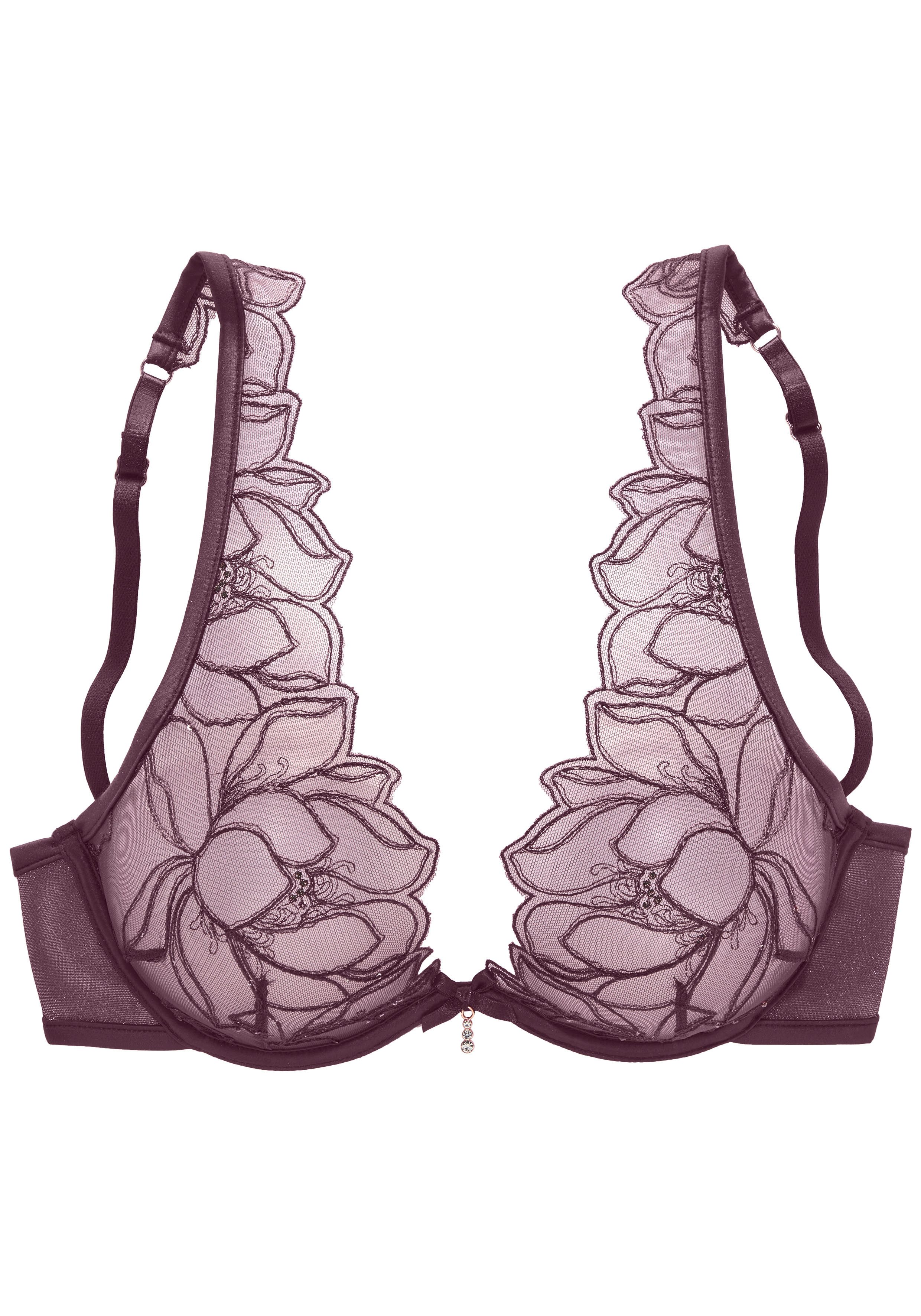 Lascana Beugel-bh met licht transparant kant met fijne glitterdetails, lingerie