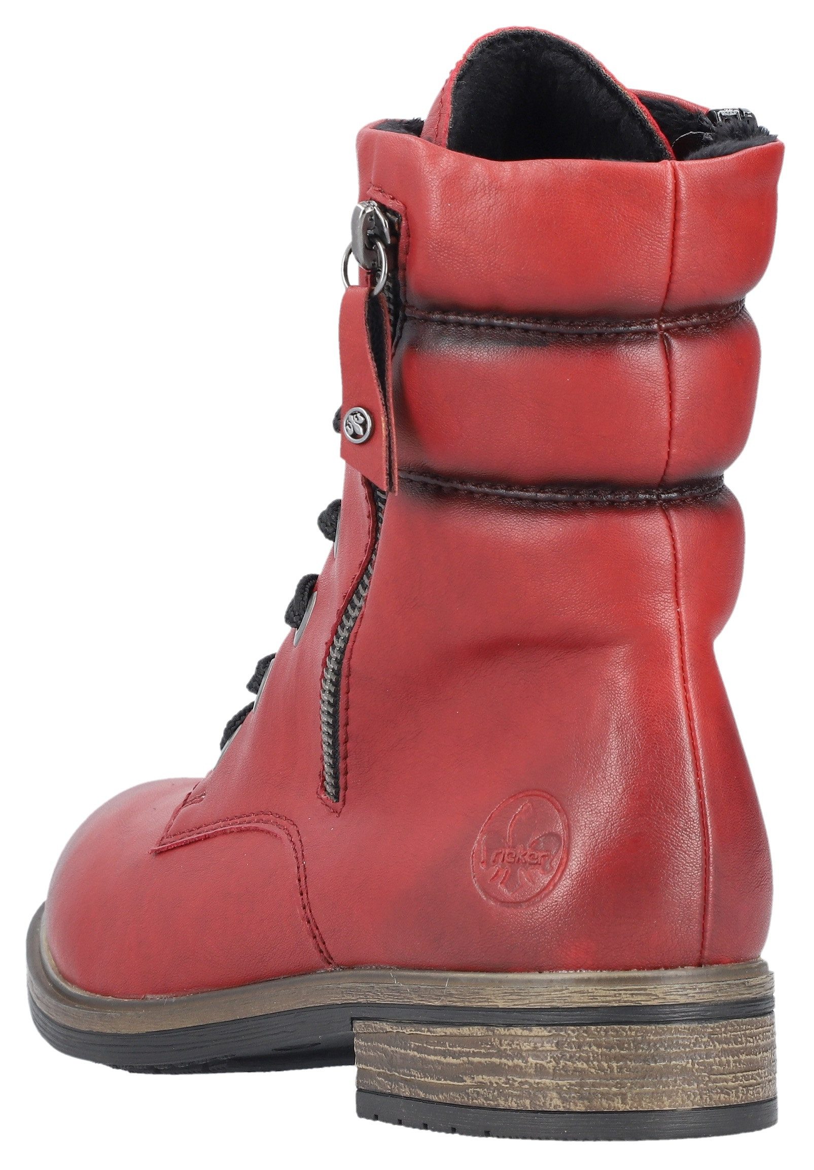 Rieker Veterlaarsjes lace-up boots, ankle boots, block heel, with inner zipper